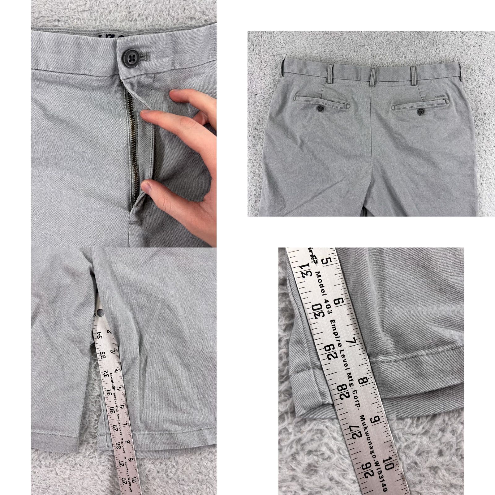 Izod IZOD Shorts Men's 36 Gray Chino Golf Casual Cotton Blend Regular Fit Size US 36 / EU 52 - 8 Thumbnail