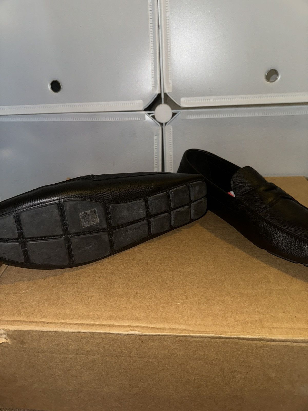 Prada Prada Black Saffiano Men's Penny Driving Loafer Size US 13 / EU 46 - 4 Thumbnail