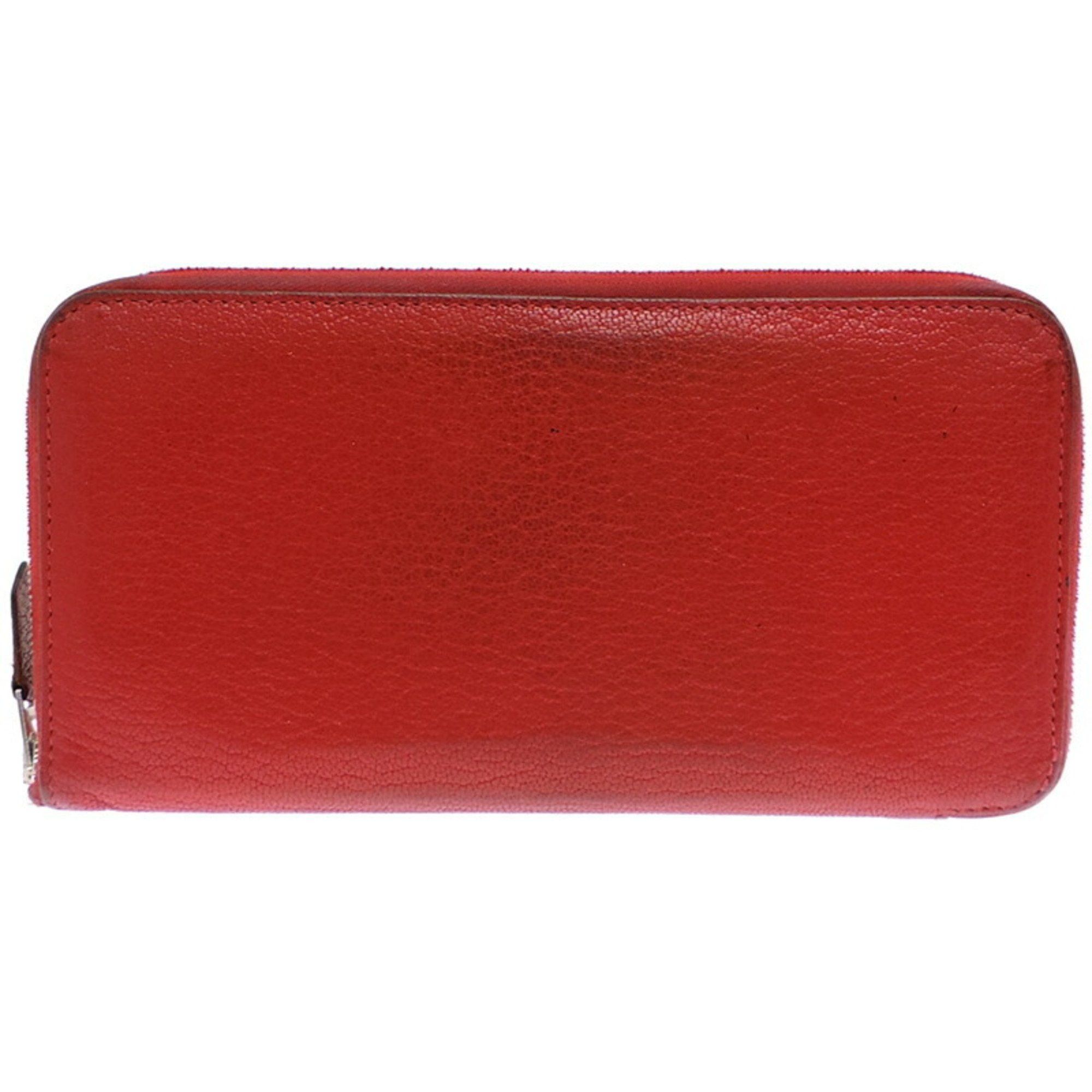 Hermes Hermes Azap Long □Q Stamp 2013 Made for Women and Men Wallet Chevre Red Size ONE SIZE - 1 Thumbnail