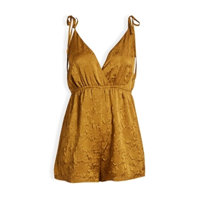 Other Open Edit Romper Surplice V-Neckline Brown Bronze XS NWT Size 32" / US 10 / IT 46 - 2 Thumbnail