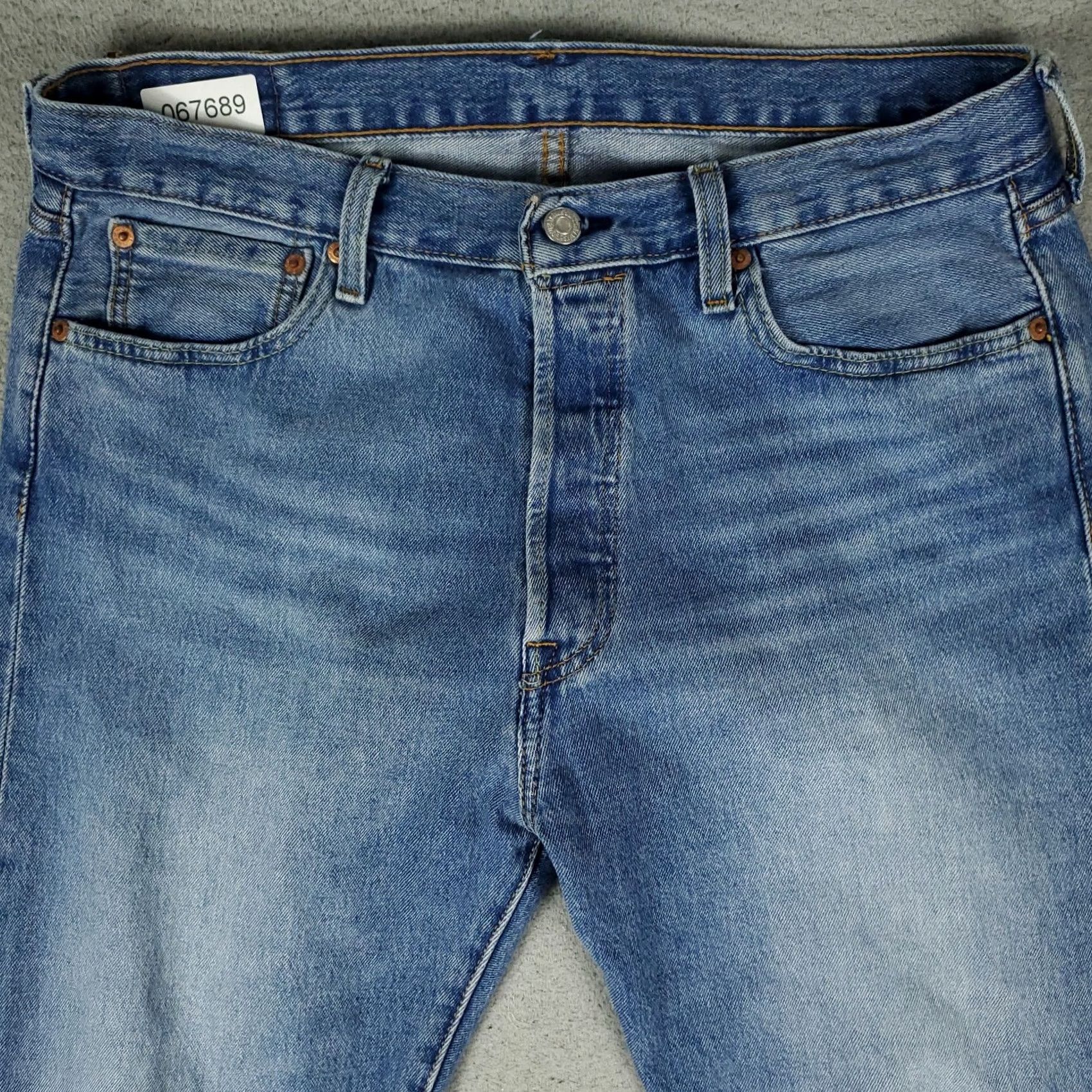 Levi's Levi's 501 Jeans Mens Regular Fit Blue Denim Button Fly Straight Leg 34x30 Pants Size US 34 / EU 50 - 2 Thumbnail