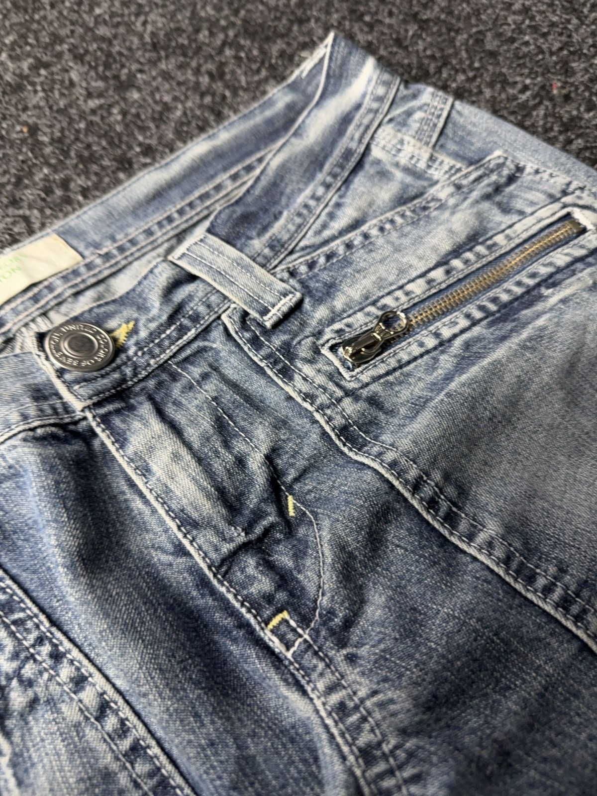 United Colors Of Benetton Retro 90s Benetton Y2K zip pocket wide leg denim jeans 28 Size 30" / US 8 / IT 44 - 9 Thumbnail