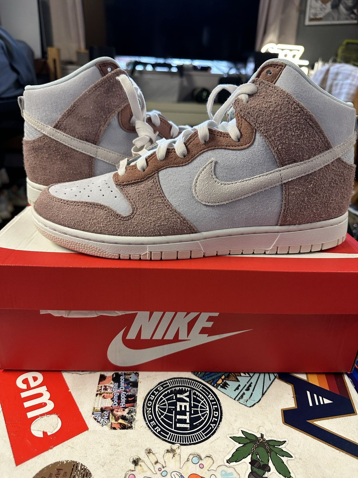 image of Nike Dunk High Fossil Rose Shoes, Men's (Size 11.5)