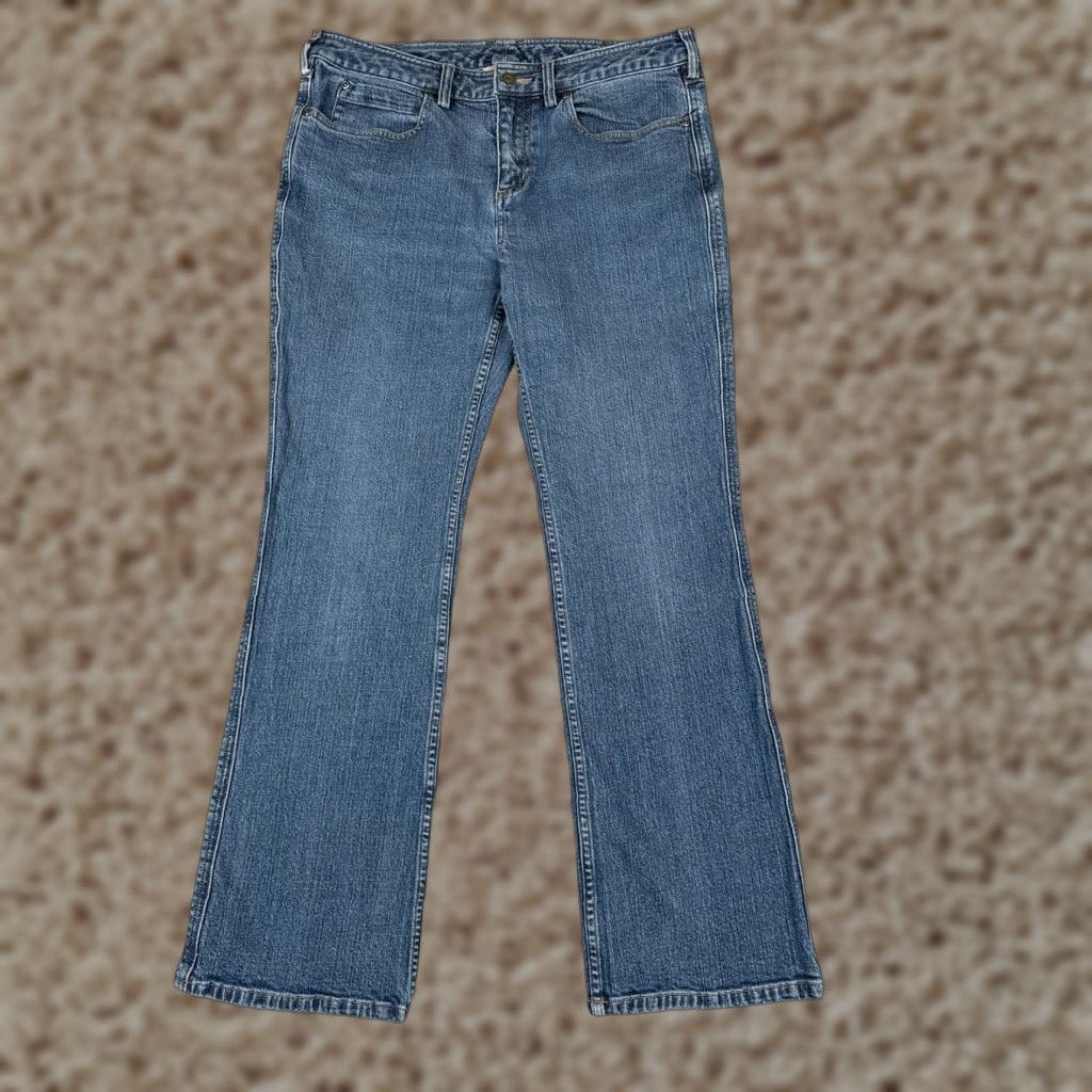 Duluth Trading Company Duluth Jeans Womens 12 Bootcut Mid Rise Cotton Blend 32x29 Denim Blue 5-Pocket Stretch Jeans Mens? Size 34" / US 12 / IT 48 - 1 Thumbnail