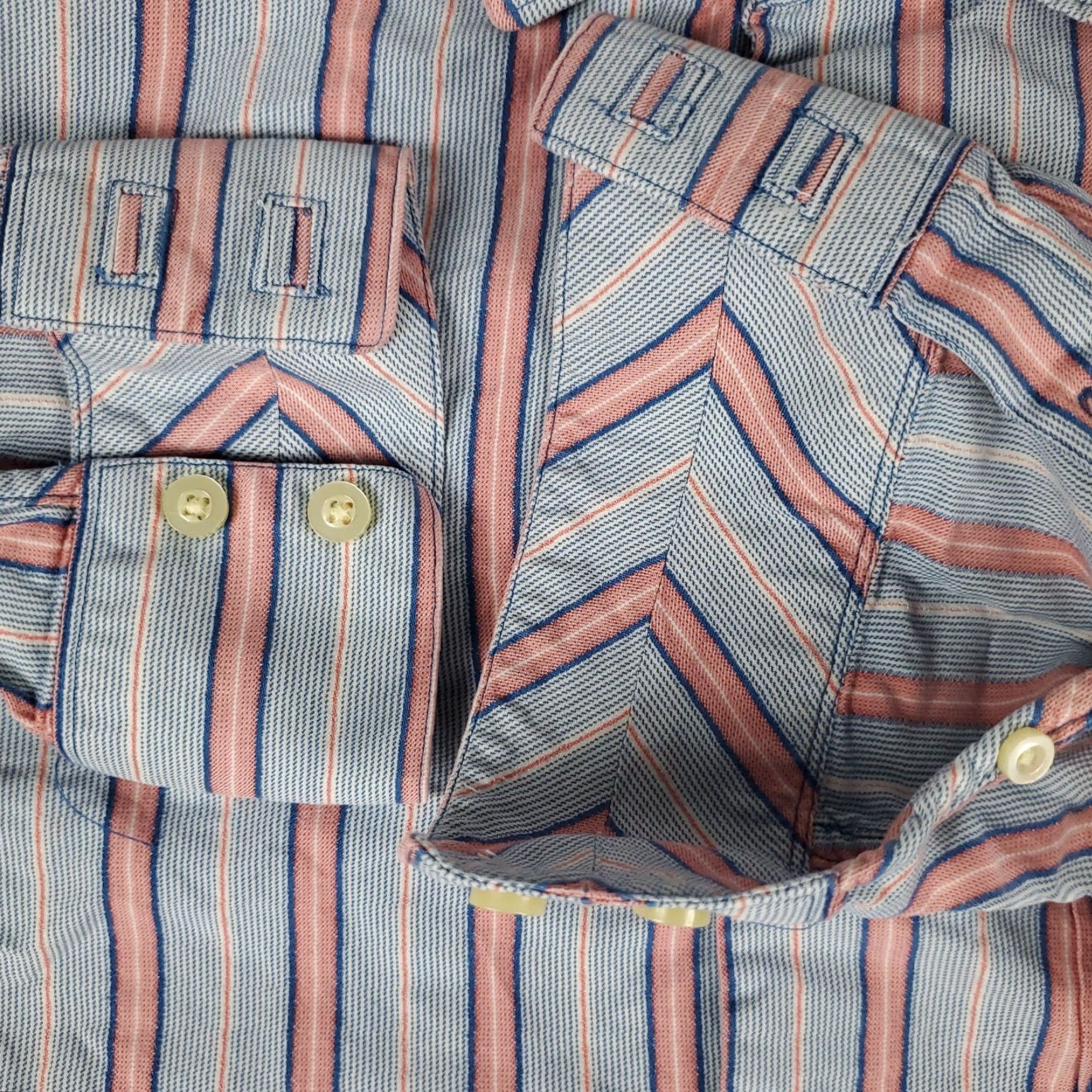 Tommy Bahama Tommy Bahama Shirt Mens Medium Blue Pink Striped Silk Button Up Long Sleeve Wool? Size US M / EU 48-50 / 2 - 3 Thumbnail