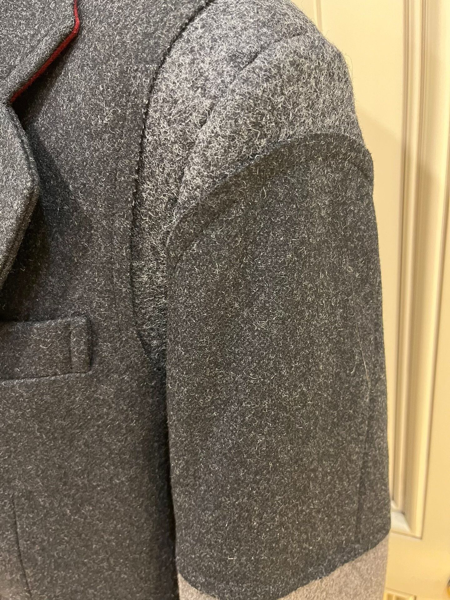 Valentino Valentino Gray Wool Striped Coat Size US S / EU 44-46 / 1 - 3 Thumbnail