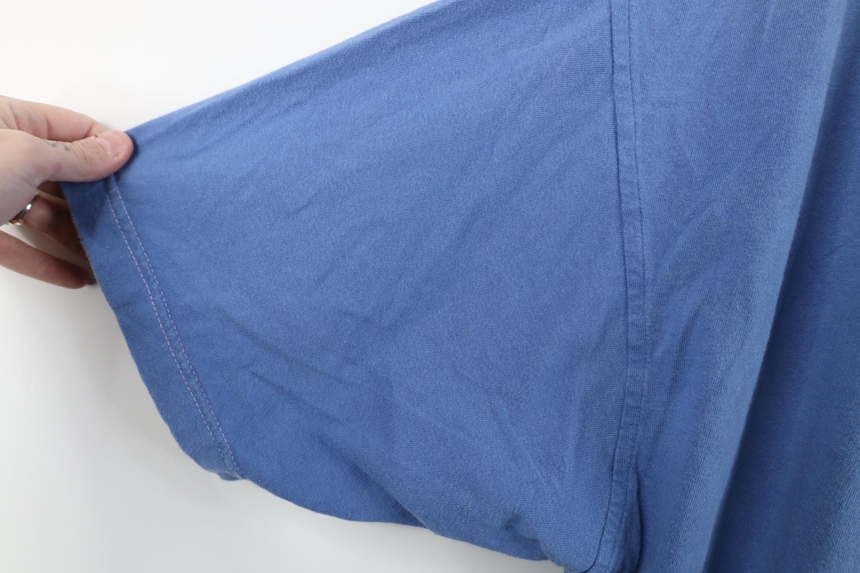 Vintage Vintage 90s Streetwear Baggy Fit Henley T-Shirt Blue Cotton Size US XL / EU 56 / 4 - 6 Thumbnail
