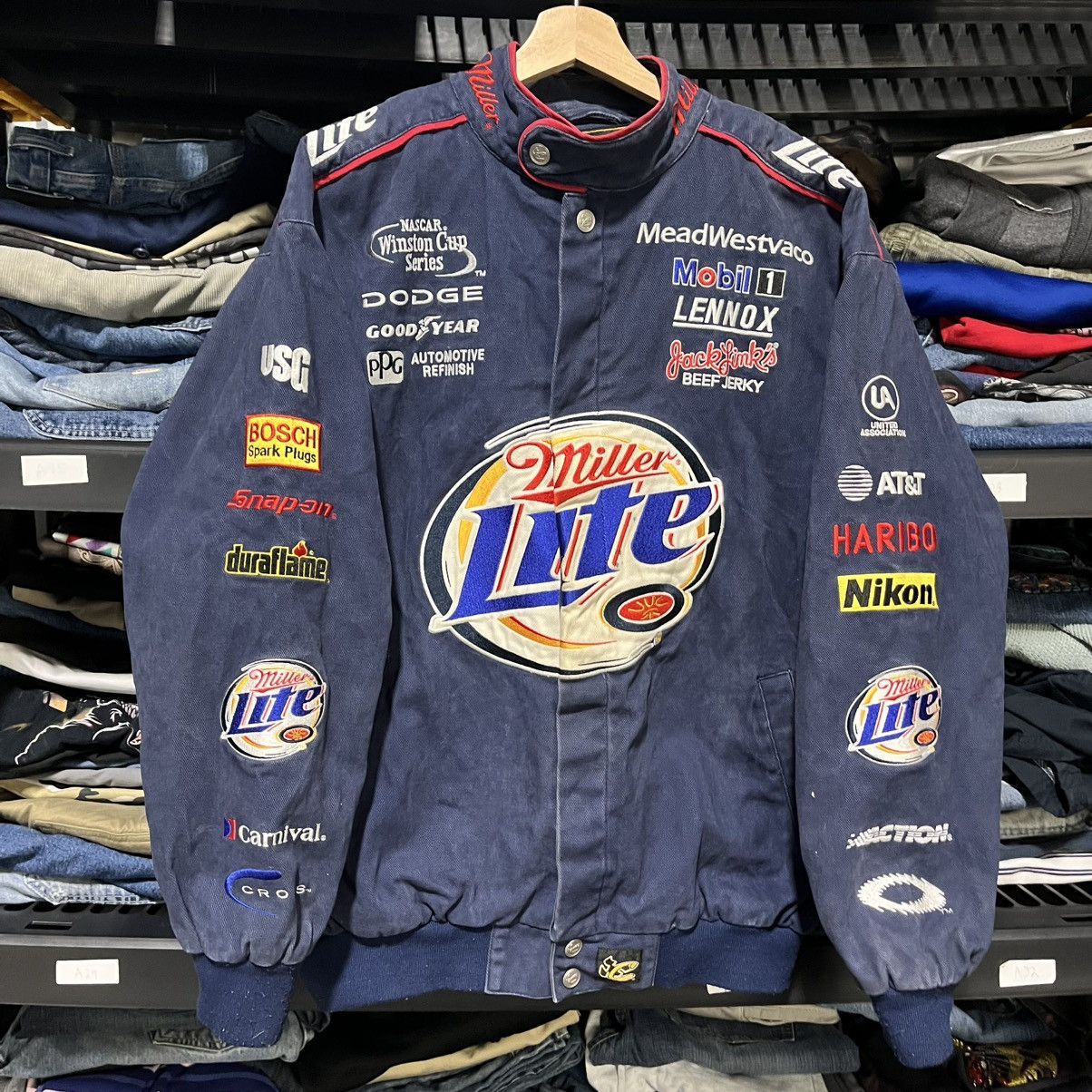Chase Authentics VINTAGE MILLER LITE RUSTY WALLACE RACING JACKET 90s LARGE Size US L / EU 52-54 / 3 - 3 Thumbnail