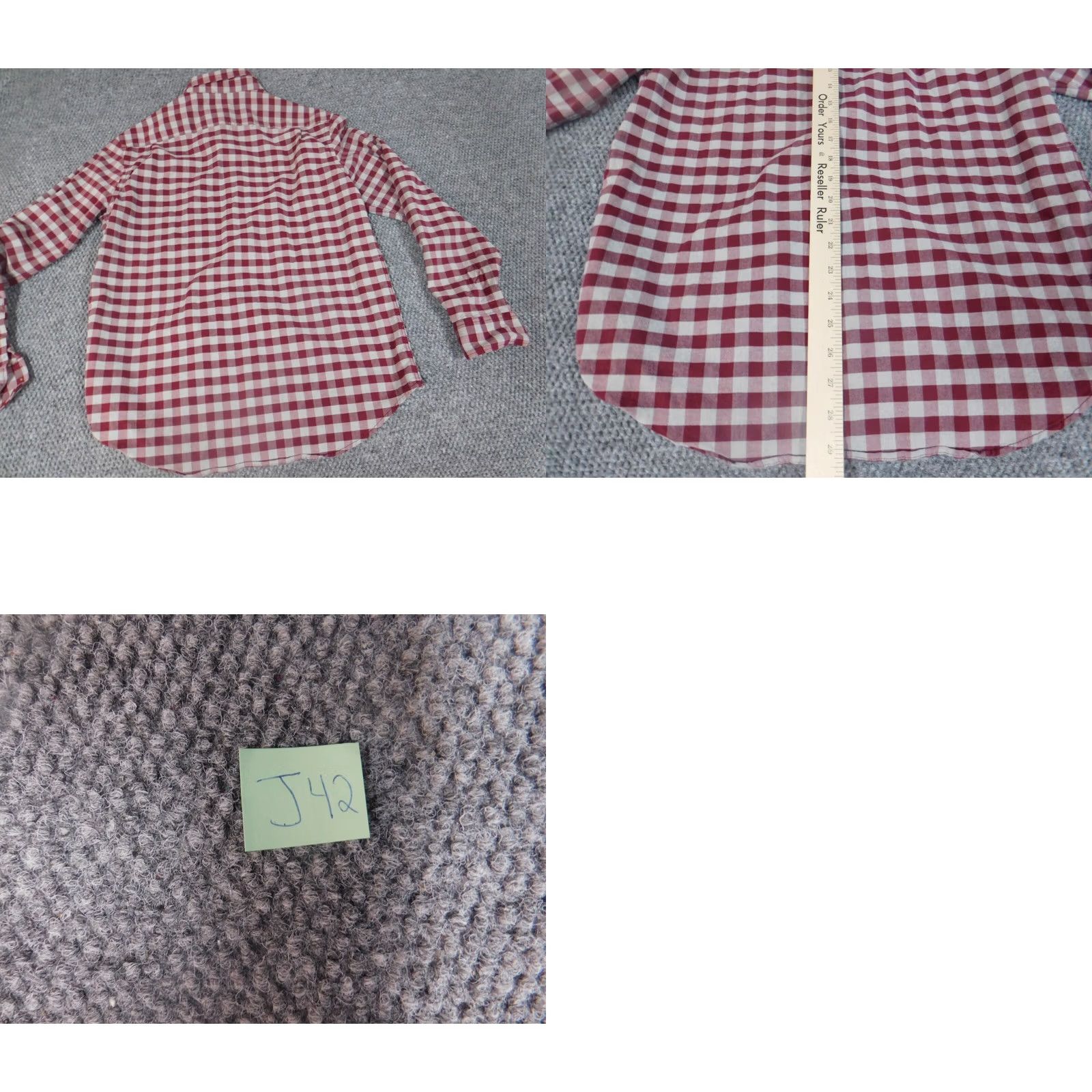 Old Navy Old Navy Mens Shirt M Red Button-Down Everyday Plaid Shirt, Long Sleeve, Cotton, Button-Up, Classic, Pockets, Knit, Regular Fit, Men Size US M / EU 48-50 / 2 - 8 Thumbnail