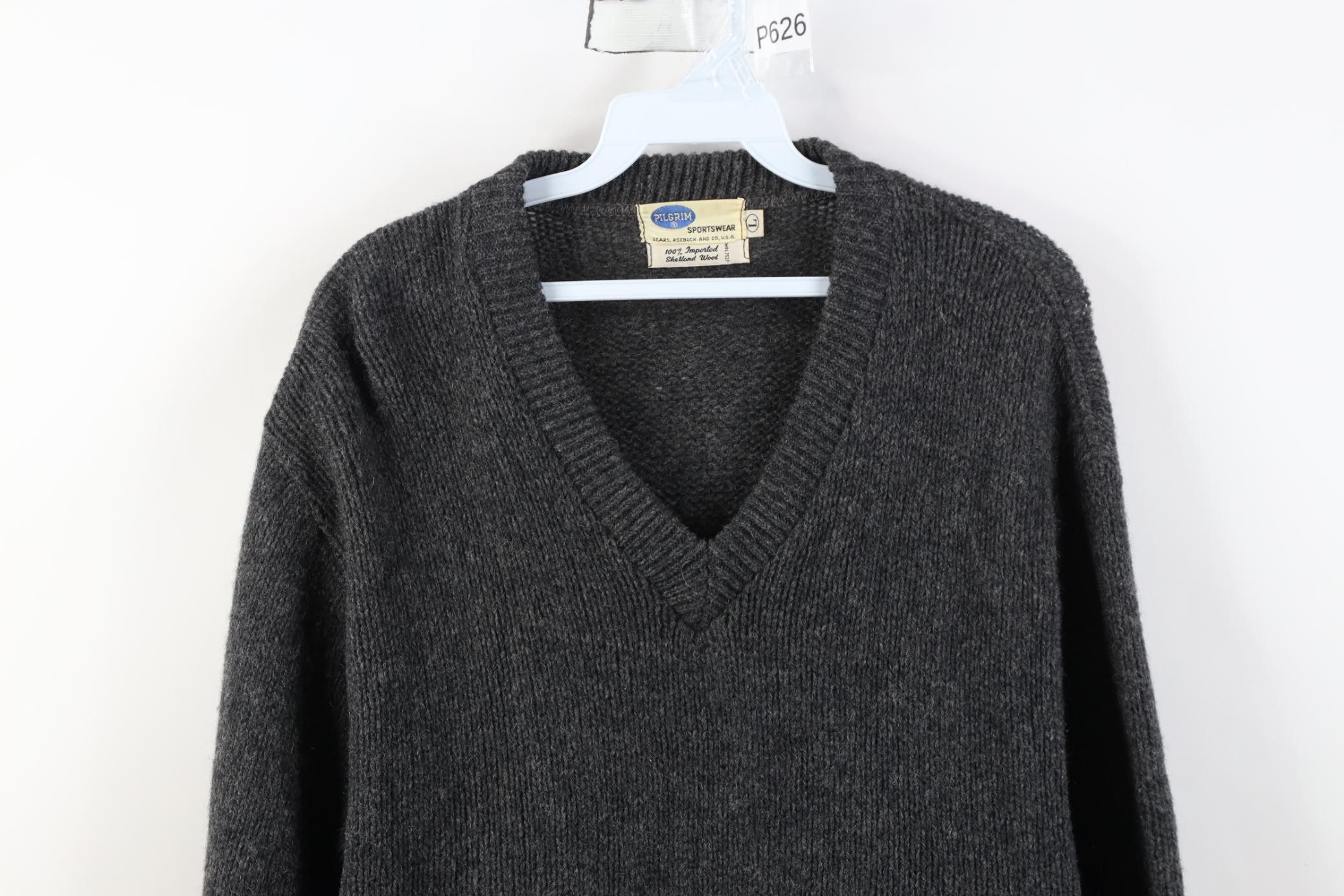 Vintage Vintage 50s Pilgrim Sportswear Shetland Wool Knit Sweater Size US L / EU 52-54 / 3 - 2 Thumbnail