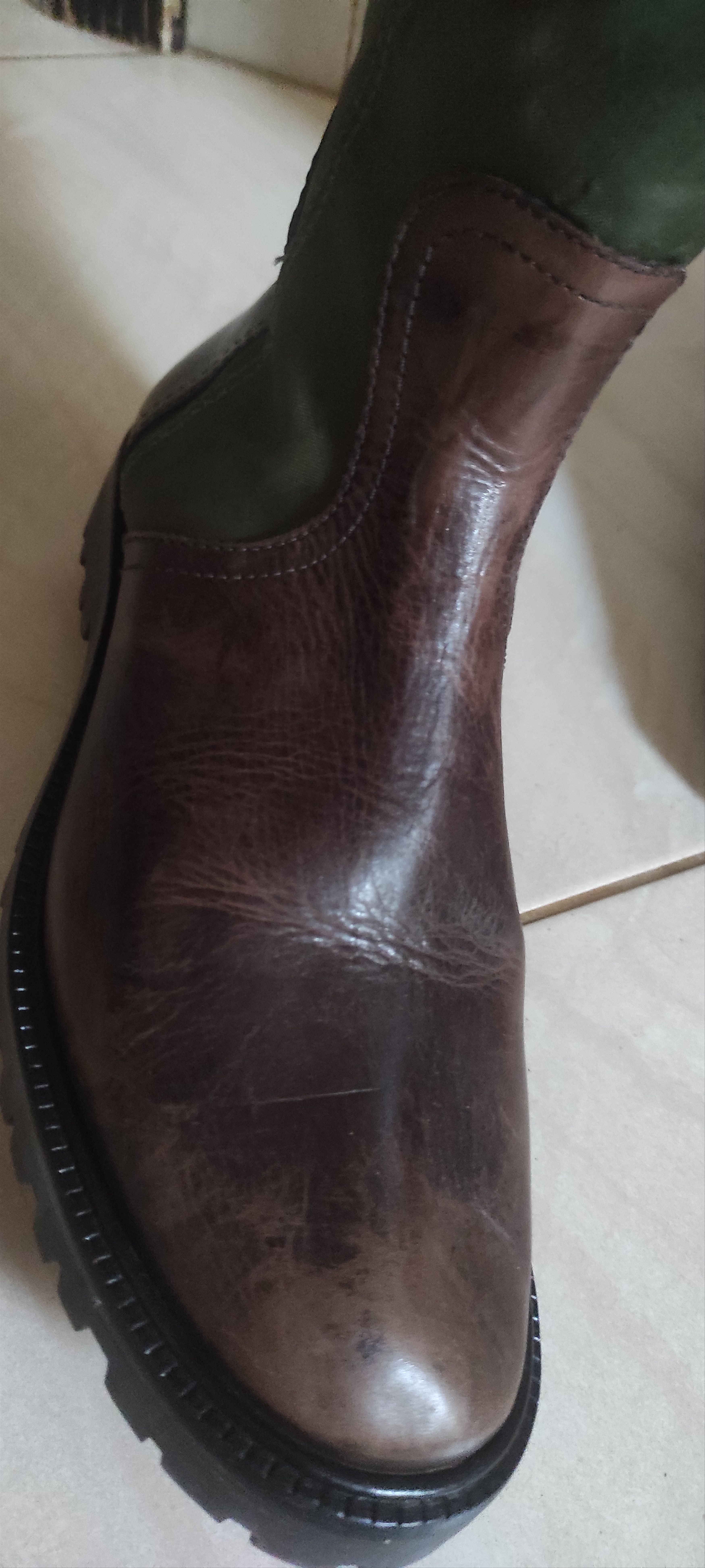 Tory Burch Tory Burch Military Green & Brown Leather Riding Boots. Size US 7.5 / IT 37.5 - 14 Thumbnail