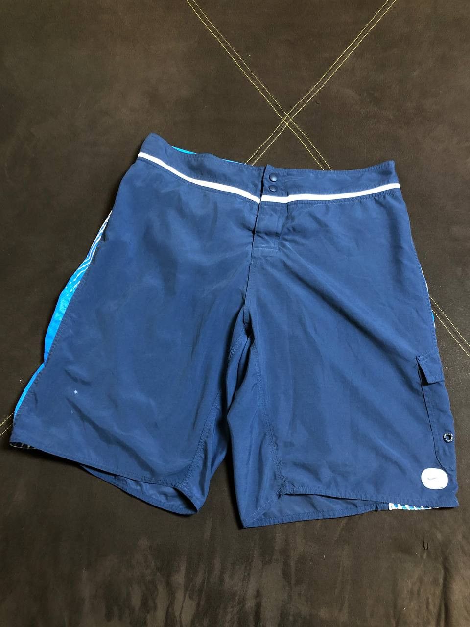 Nike NIKE Y2K Swim Trunks Navy Blue Spell Out Logo Board Shorts Size US 32 / EU 48 - 13 Thumbnail