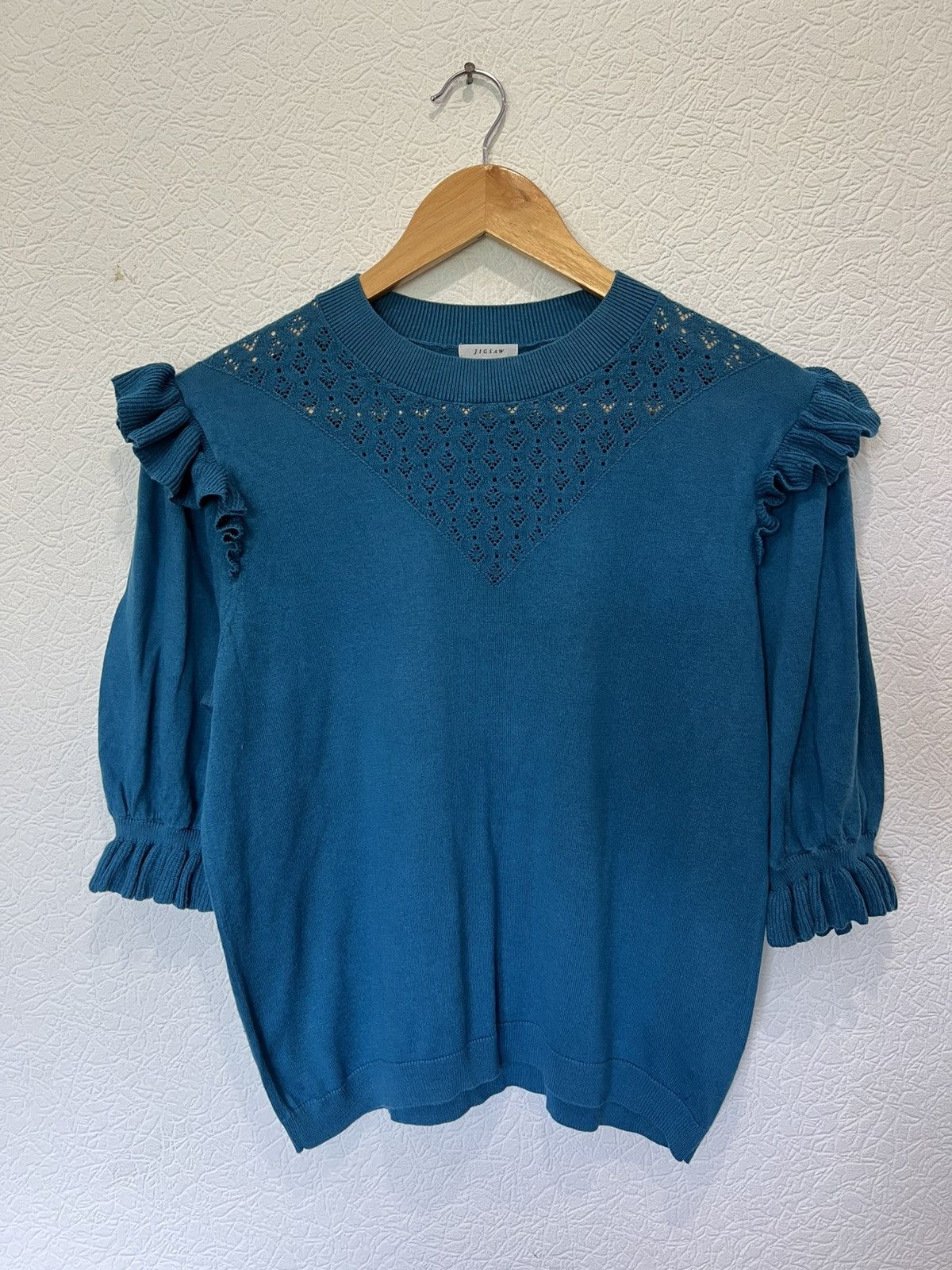 Jigsaw Jigsaw Blue T Shirt Shirt Blouse Silk Size L / US 10 / IT 46 - 1 Thumbnail