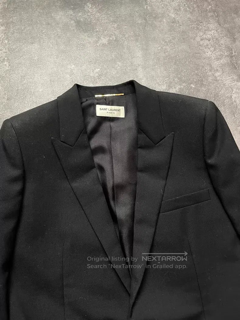 Saint Laurent Paris Saint Laurent Paris Black Notched Lapel Smoking Suit Size XS / US 0-2 / IT 36-38 - 2 Thumbnail