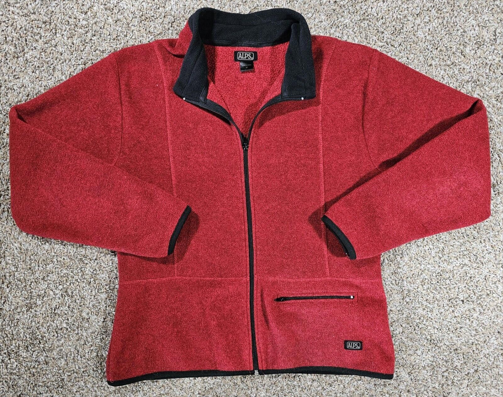 Designer Alps Red Fleece Jacket Full Zip Medium Pocket Size M / US 6-8 / IT 42-44 - 1 Thumbnail