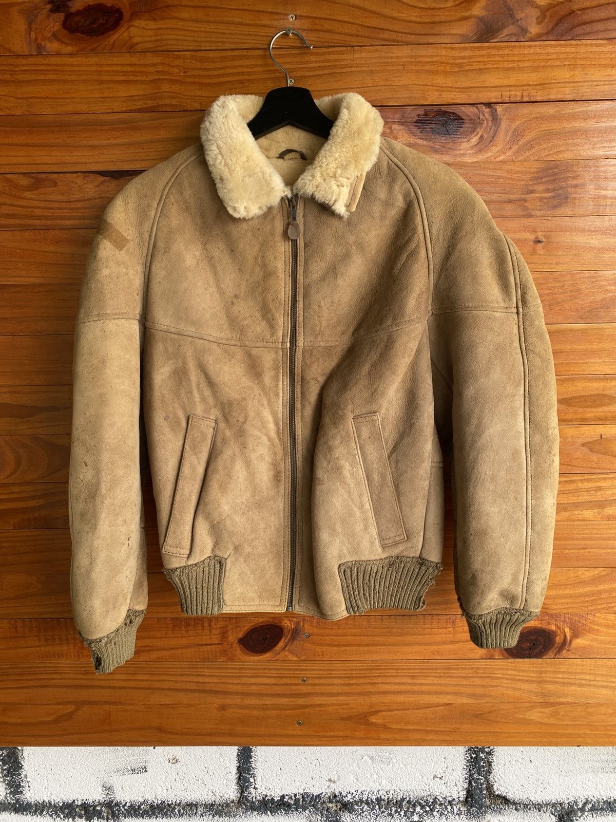 Vintage Vintage New Zealand Made Sheepskin Leather Shearling Flight Size US S / EU 44-46 / 1 - 3 Thumbnail