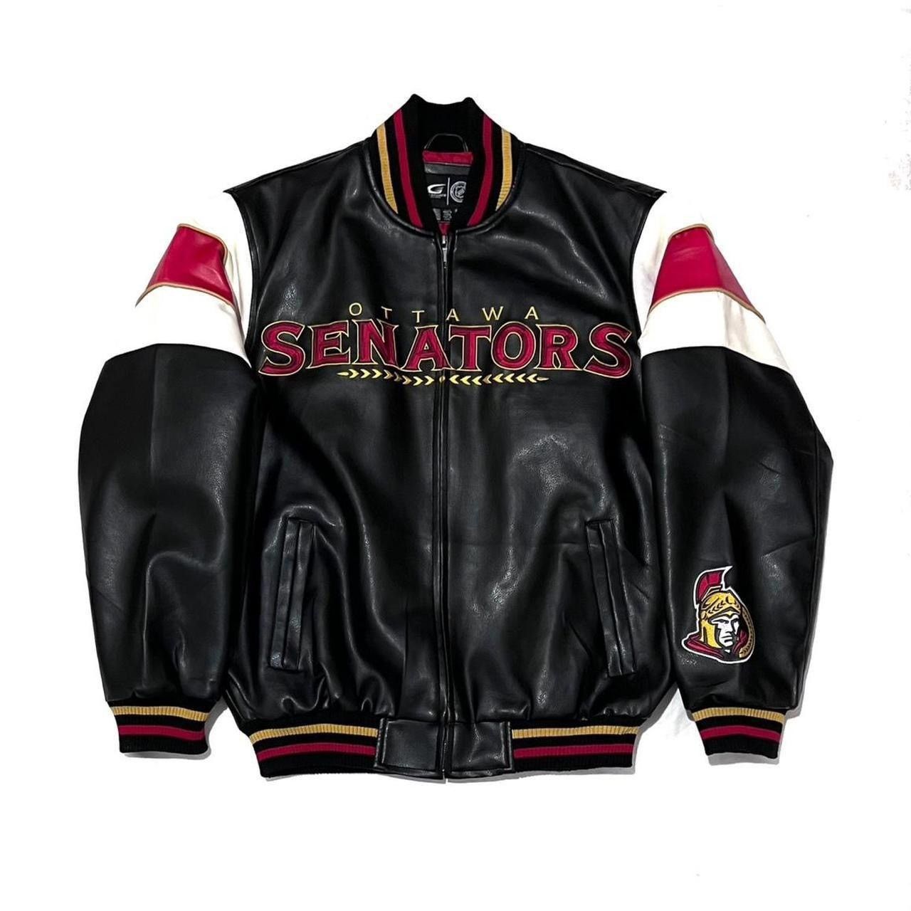 Vintage New Ottawa Senators G-Ill by Carl Banks Leather Jacket Size US M / EU 48-50 / 2 - 1 Thumbnail