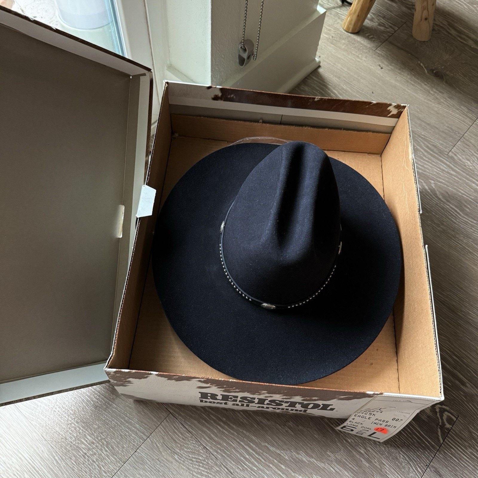 Vintage Vintage Resistol Black Cowboy Hat 4x Beaver Oval 6 7/8 L Size ONE SIZE - 13 Thumbnail