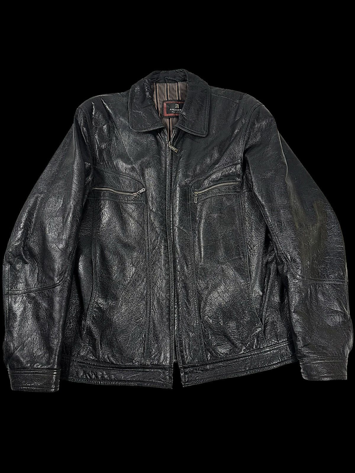 Japanese Brand × Vintage Vintage leather jacket avant garde textured Size US M / EU 48-50 / 2 - 1 Thumbnail
