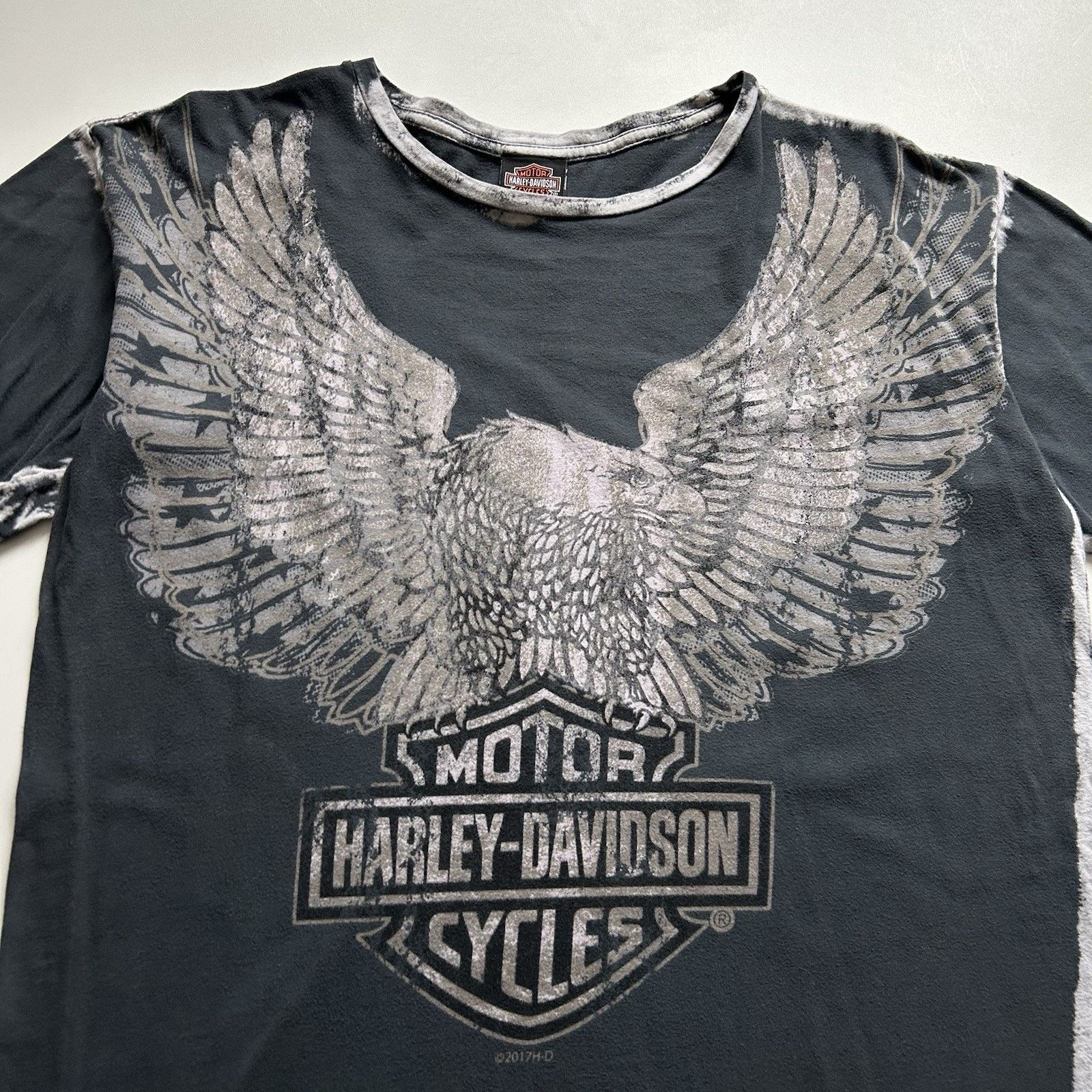 Harley Davidson Vintage Harley Davidson T Shirt Large AOP Eagle Faded Black Size US L / EU 52-54 / 3 - 2 Thumbnail