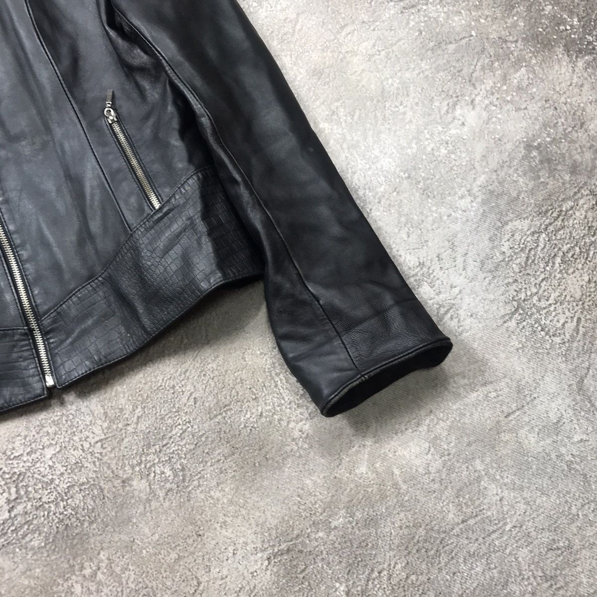 Genuine Leather Vintage 90s Black Biker Leather Jacket Grunge Streetwear M Size M / US 6-8 / IT 42-44 - 5 Thumbnail