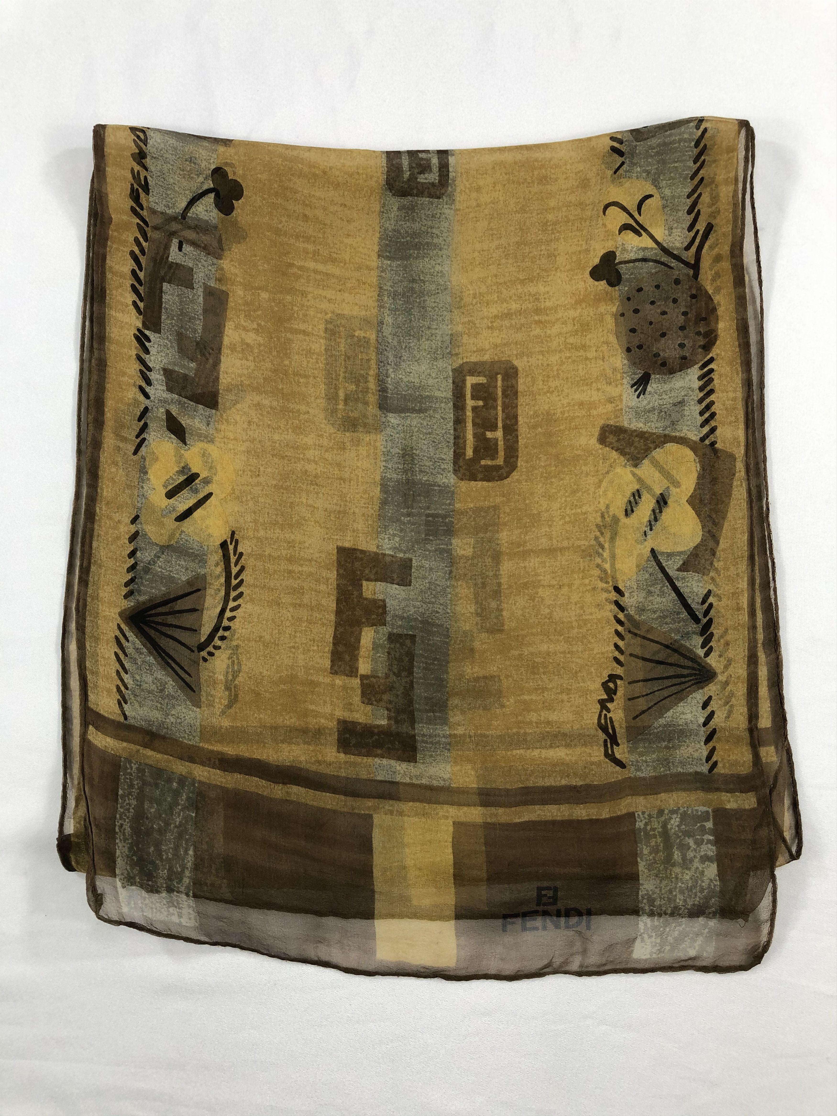 Vintage Vintage Fendi Silk Scarf Size ONE SIZE - 2 Thumbnail