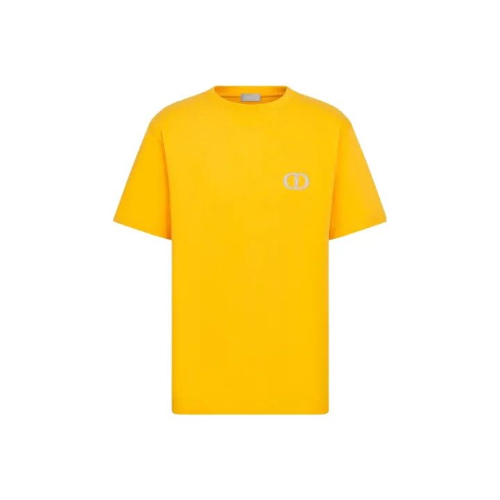 Dior Dior SS23 Yellow Logo Embroidered T-shirt 0079 Size US L / EU 52-54 / 3 - 1 Thumbnail