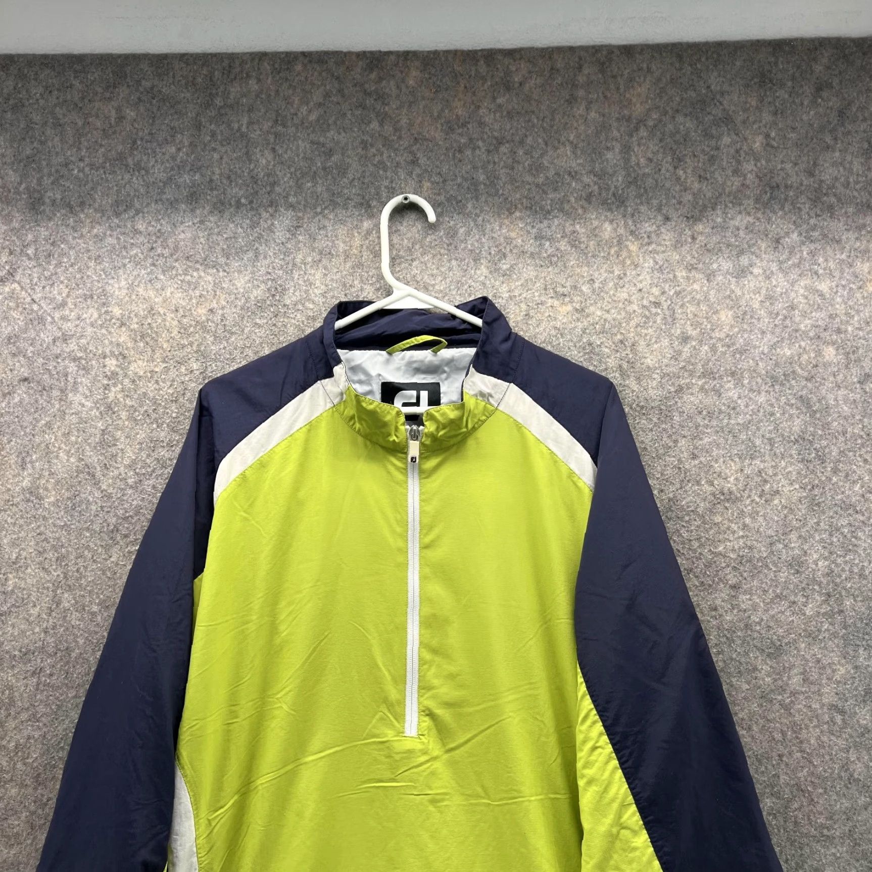 Footjoy VINTAGE FootJoy Jacket Men XL Blue Green 1/2 Zip Windbreaker Nylon Polyester Golf Regular Insulation Logo Size US XL / EU 56 / 4 - 2 Thumbnail