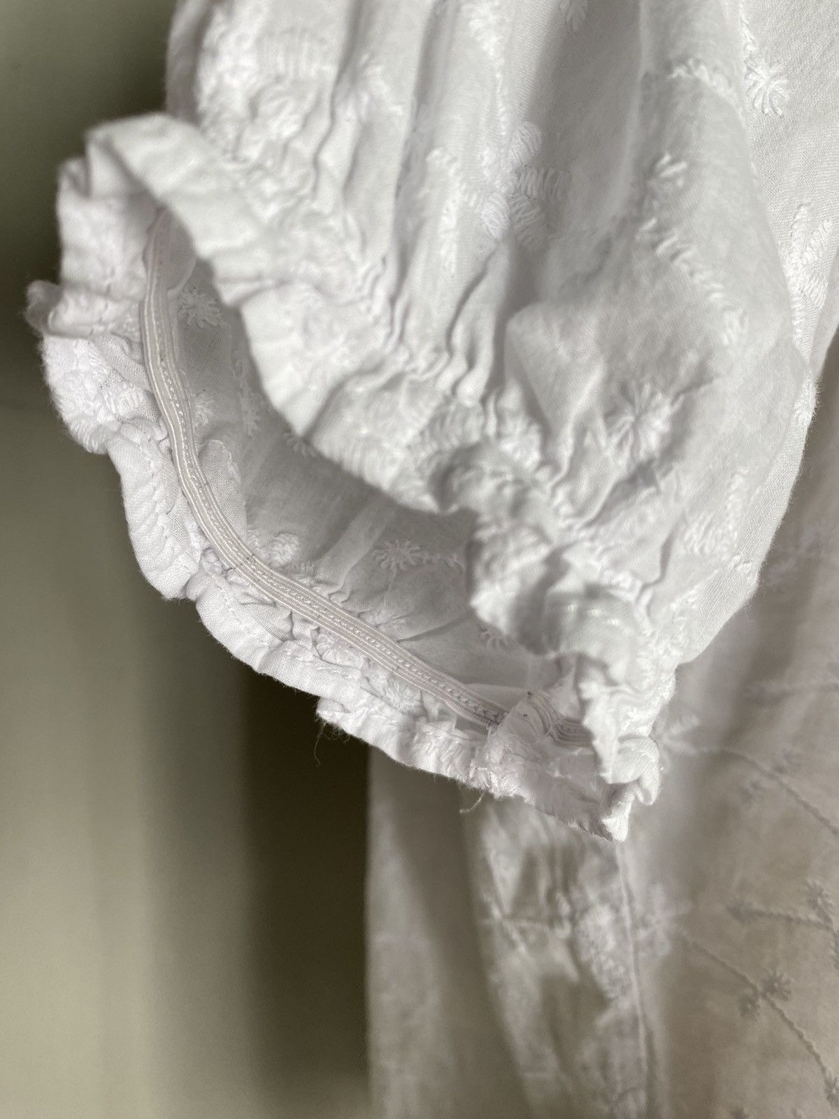 Nina Ricci Ricca ricca White Embroidered Puff Sleeve Blouse Size M / US 6-8 / IT 42-44 - 19 Thumbnail