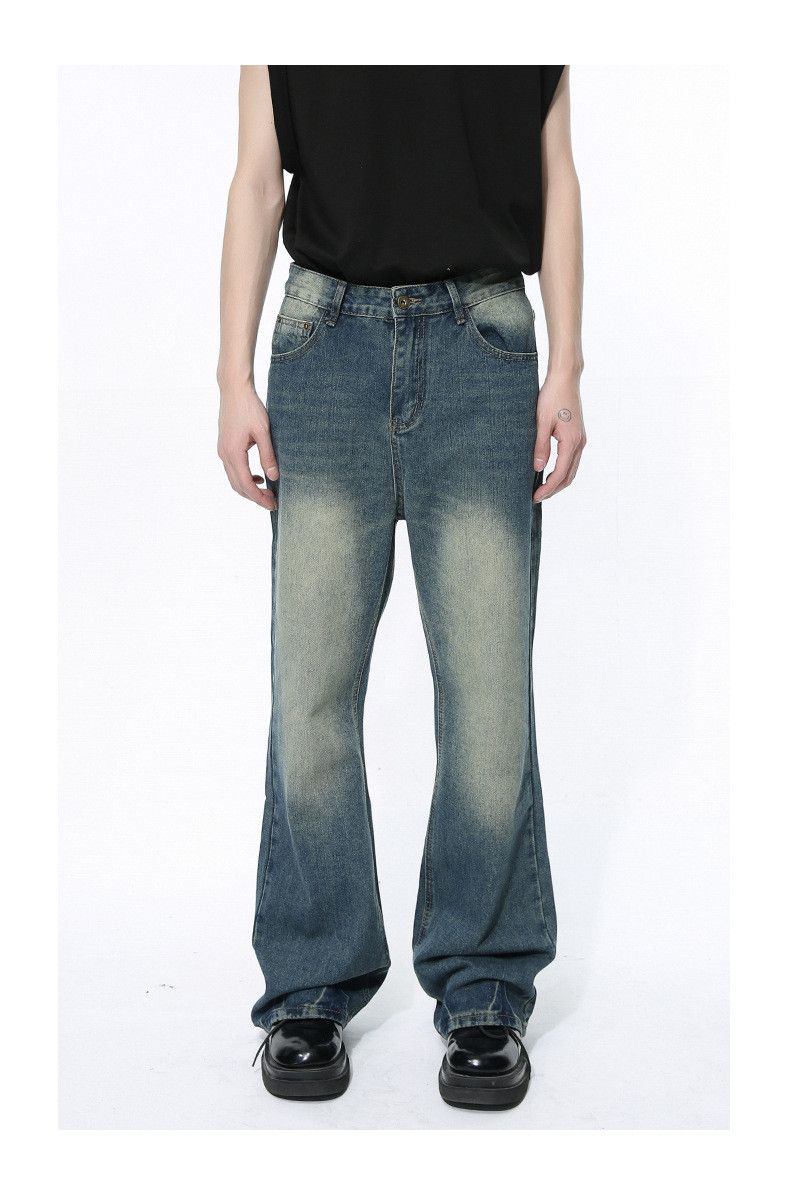 Japanese Brand × Jean Blue Distressed Washed Flared Jeans Size US 33 - 1 Thumbnail