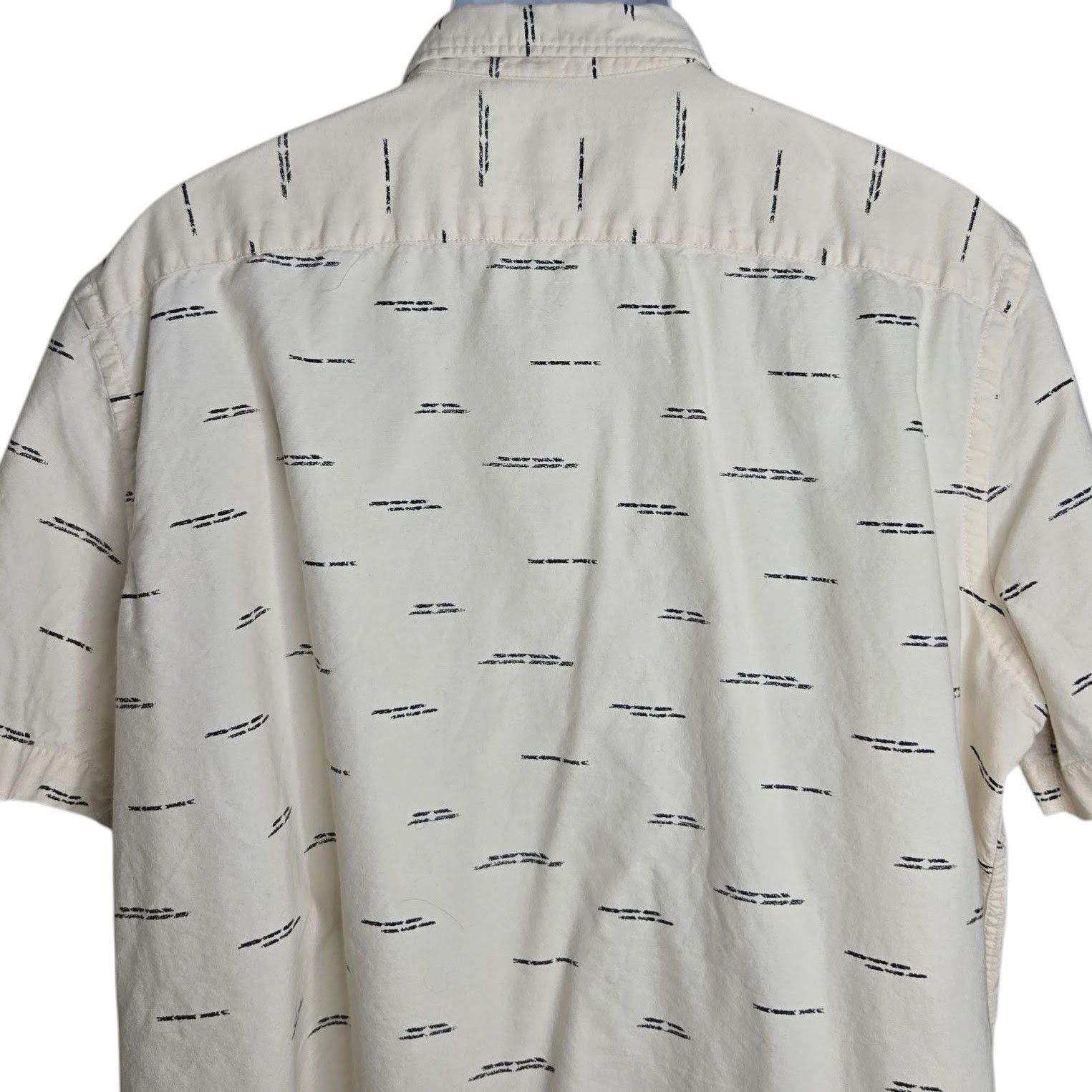American Eagle Outfitters American Eagle Mens Geometric Print Shirt XL Cream Button Size US XL / EU 56 / 4 - 8 Thumbnail