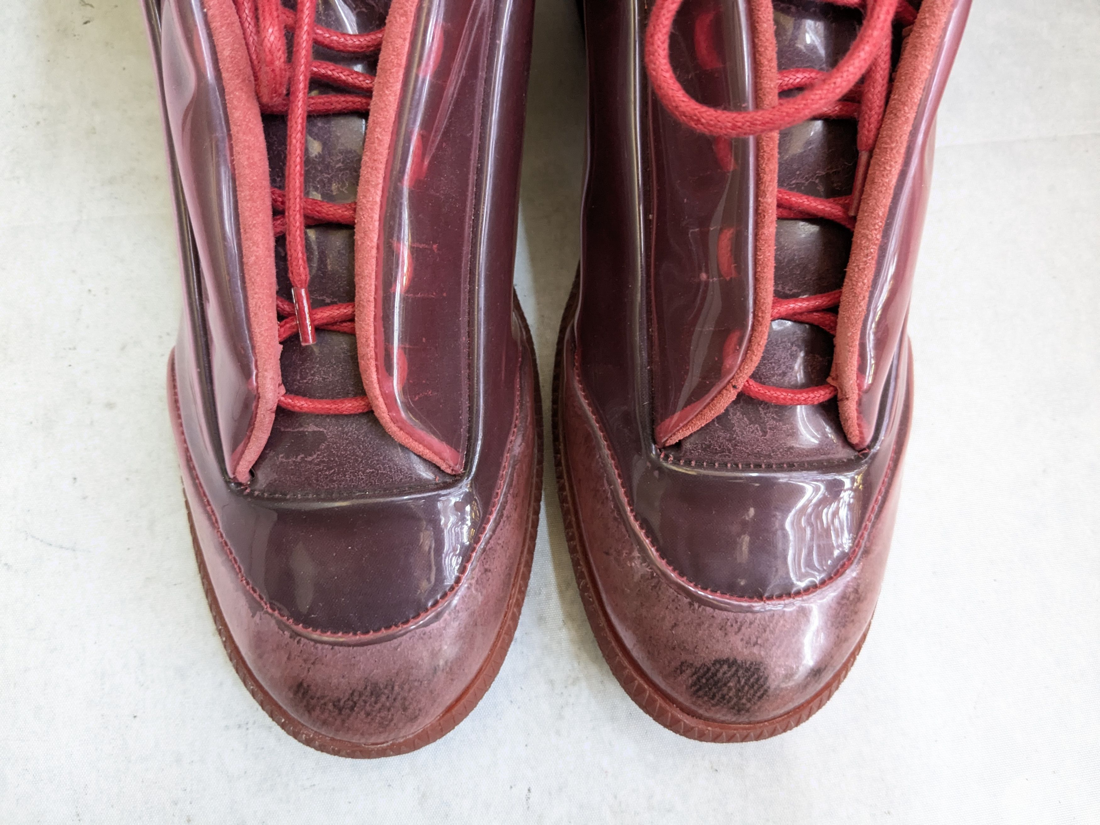 Maison Margiela Maison Margiela Future “PVC” Red 10 43 High Tops Size US 10 / EU 43 - 3 Thumbnail
