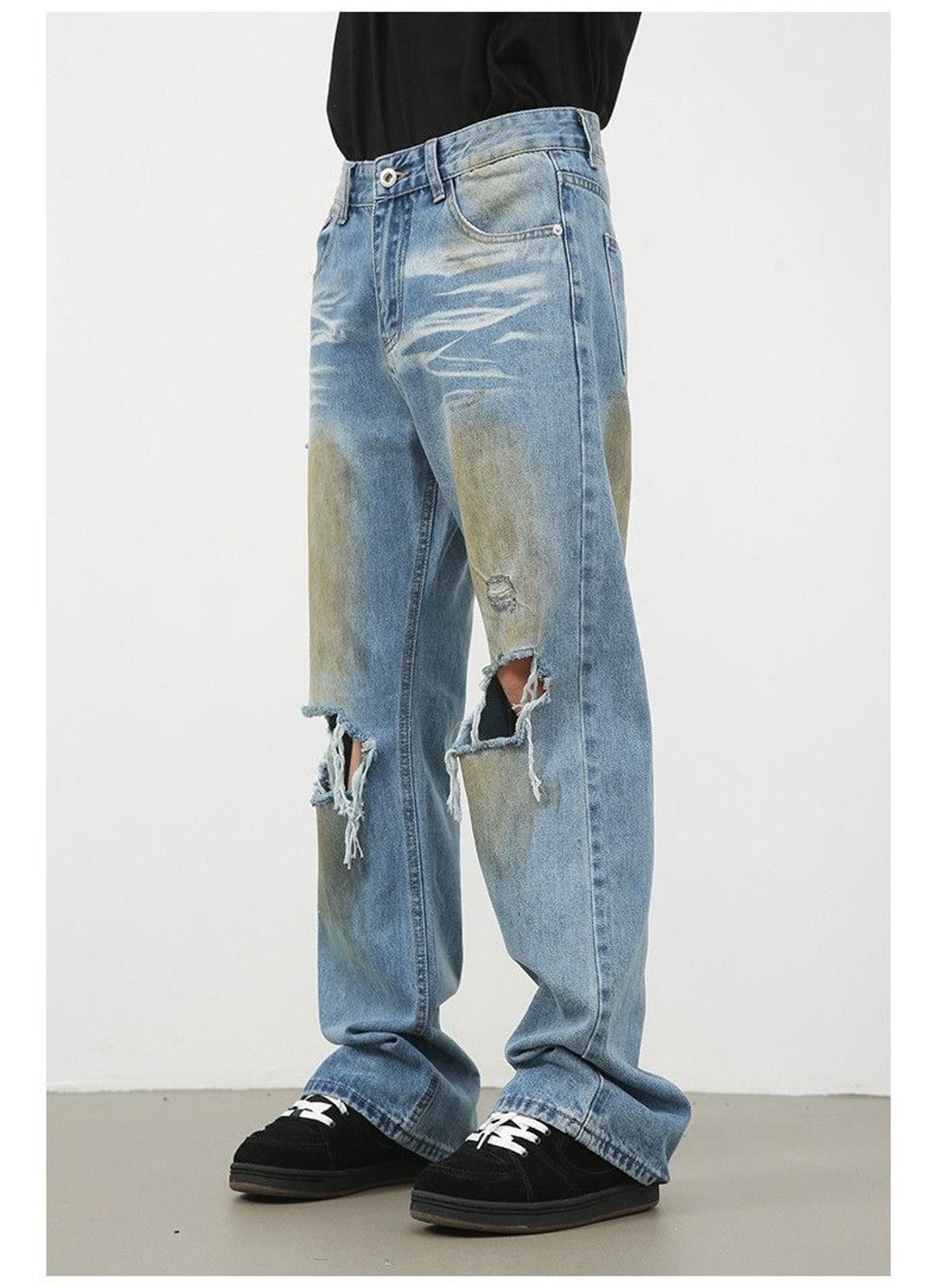 Vintage Distressed Denim Jeans, Ripped Jeans Size US 30 / EU 46 - 6 Thumbnail
