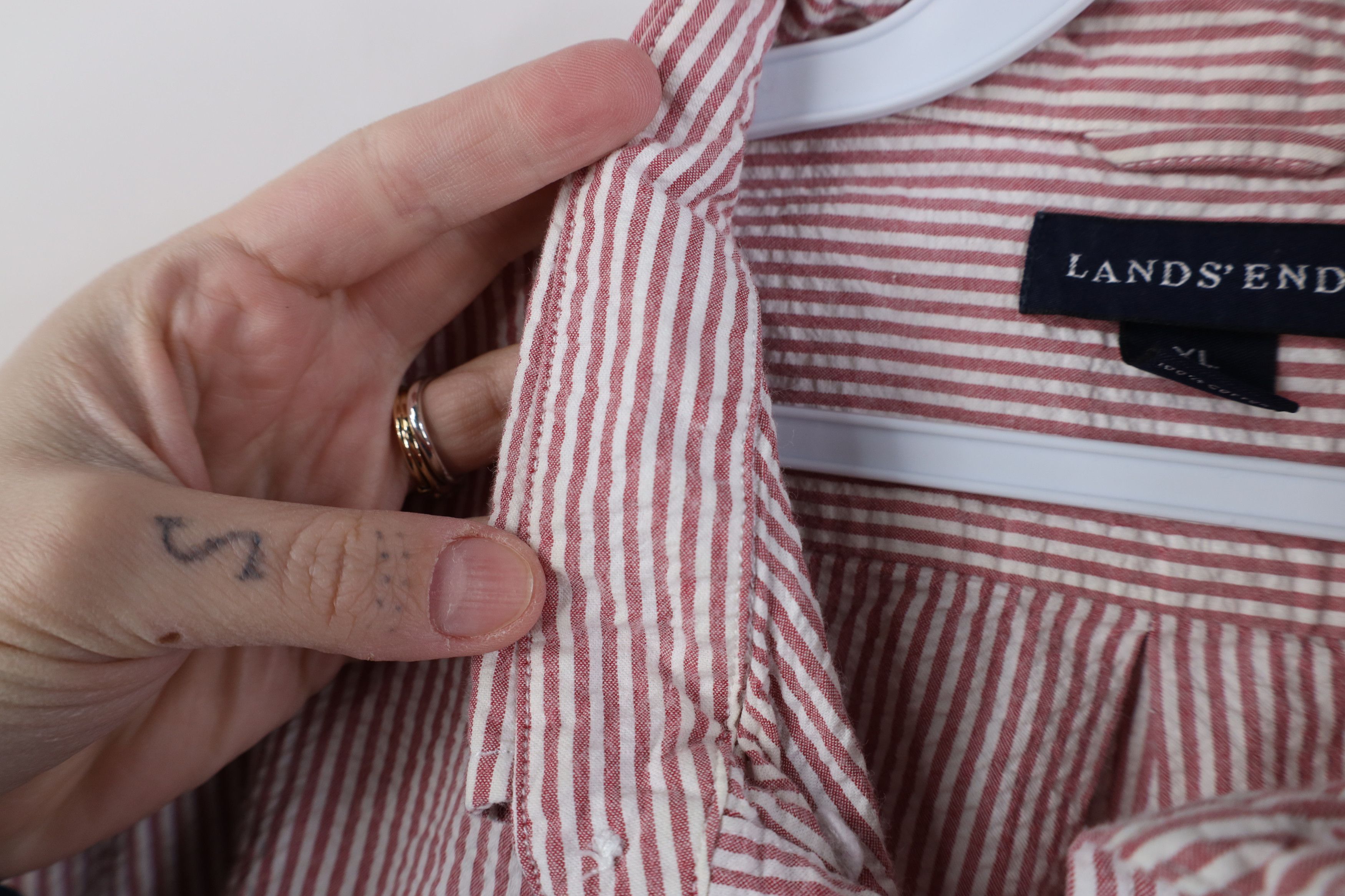 Lands' End Vintage 90s Lands End Short Sleeve Button Down Shirt Size US XL / EU 56 / 4 - 6 Thumbnail