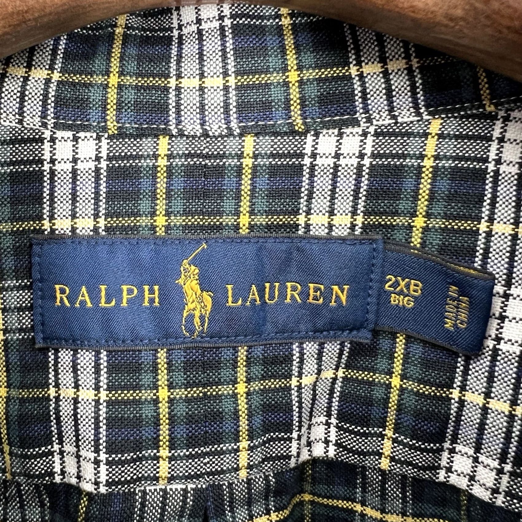 Polo Ralph Lauren VINTAGE Polo Ralph Lauren Logo Shirt Big Size 2XB Men's Cotton Long Sleeve Plaid Green Size US XXL / EU 58 / 5 - 4 Thumbnail