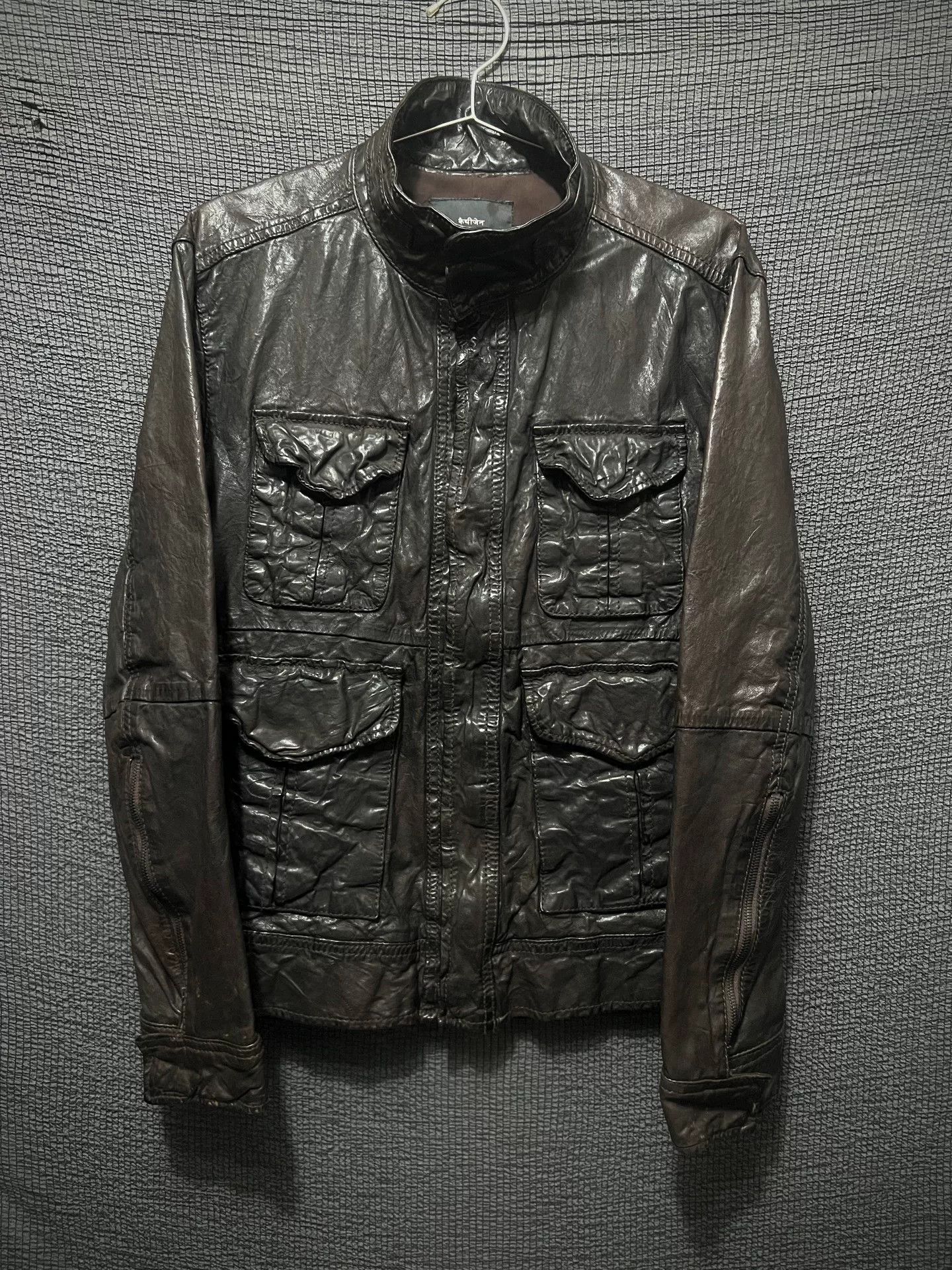 Japanese Brand Rare Cathy Jane M65 Brown Leather Jacket Size US L / EU 52-54 / 3 - 1 Thumbnail