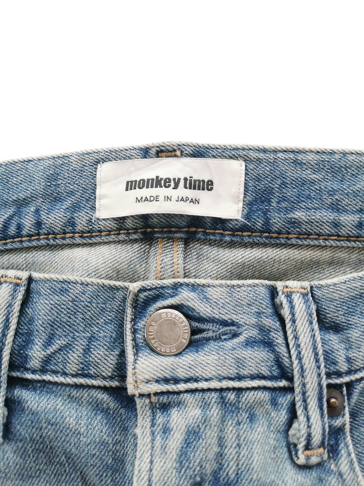 monkey time Monkey Time Chitch Punk Blue Shred Selvedge Jeans Size US 31 - 8 Thumbnail