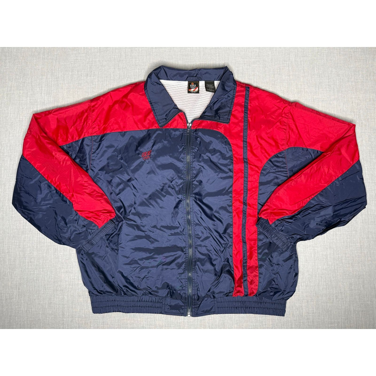 USA Olympics × Vintage Vintage 90s USA Olympic Full Zip Windbreaker Jacket XL Size US XL / EU 56 / 4 - 1 Thumbnail