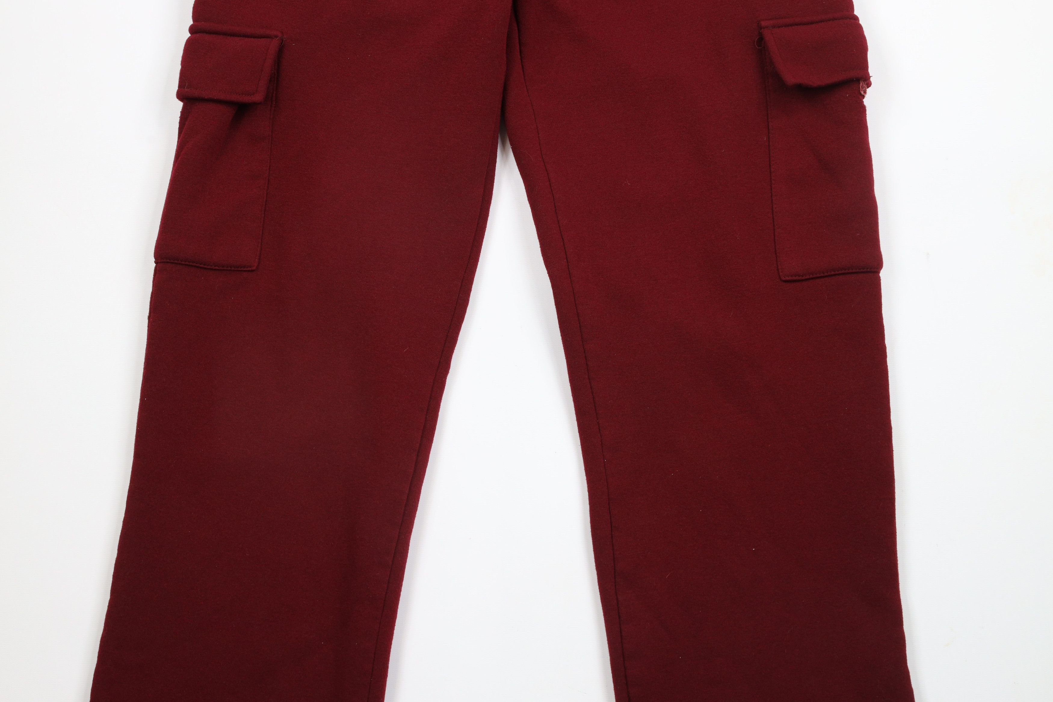 Vintage Vintage 90s Streetwear Blank Wide Leg Cargo Sweatpants Red Size US 34 / EU 50 - 3 Thumbnail