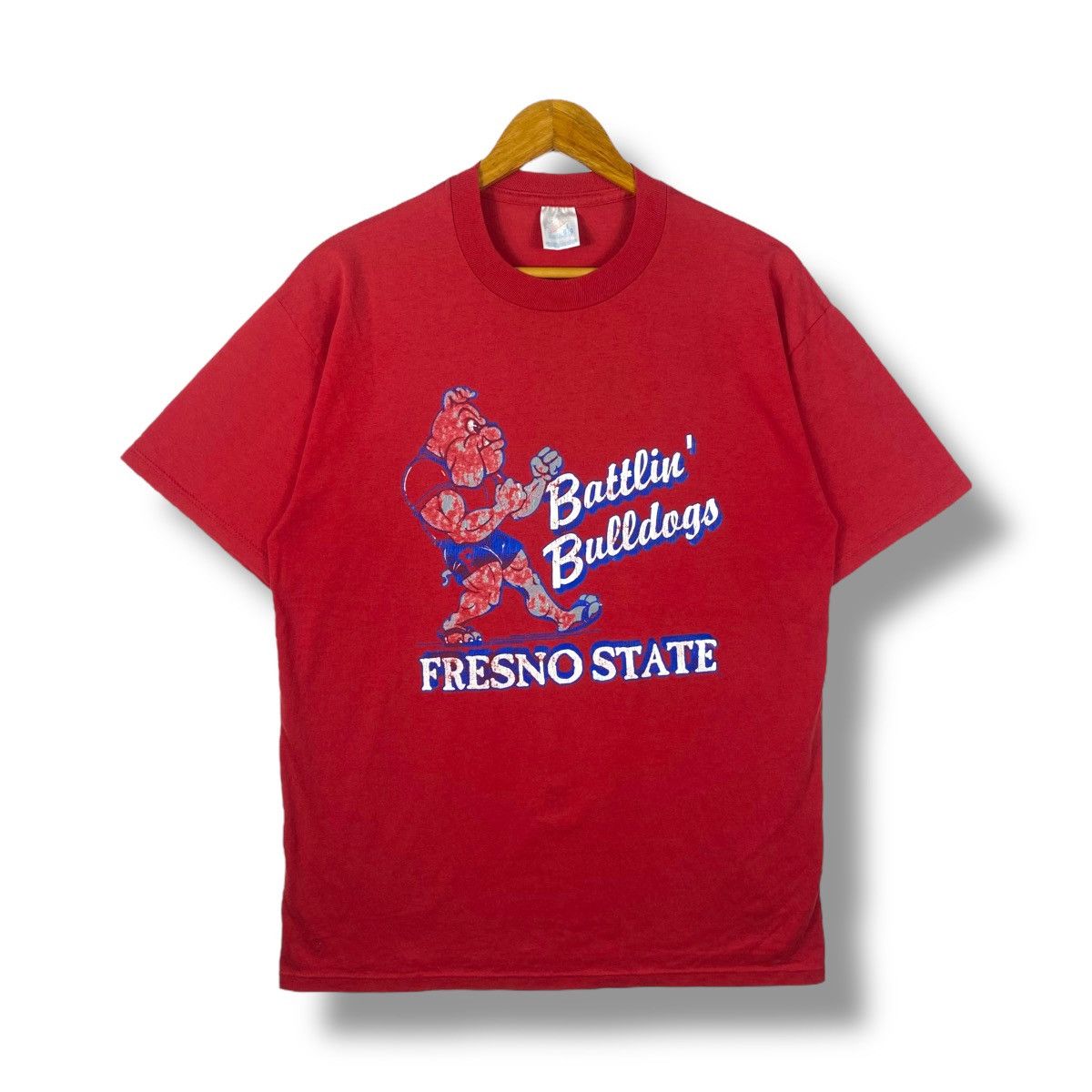 Vintage Vintage 90's FRESNO STATE Battlin' Bulldogs Faded Tee Size US L / EU 52-54 / 3 - 1 Thumbnail