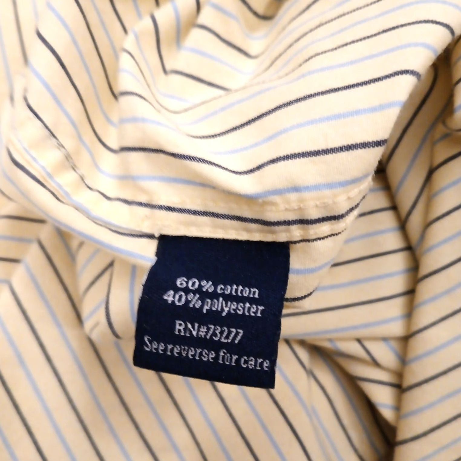 Croft & Barrow Croft & Barrow Shirt Mens Medium Yellow Blue Striped Long Sleeve Button-Up Size US M / EU 48-50 / 2 - 6 Thumbnail
