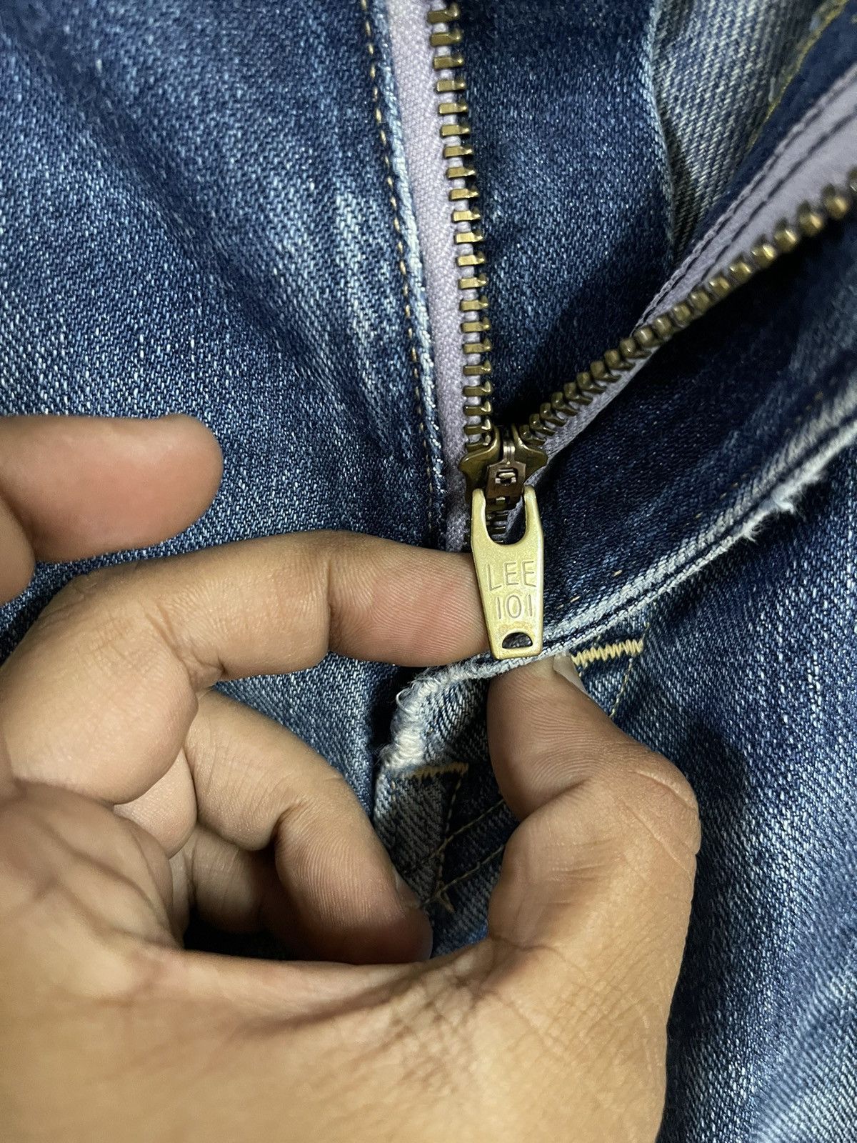 Lee × Vintage Vintage Lee Jeans 🇯🇵 Denim W35 L42 Distressed Selvedge Size US 35 - 6 Thumbnail