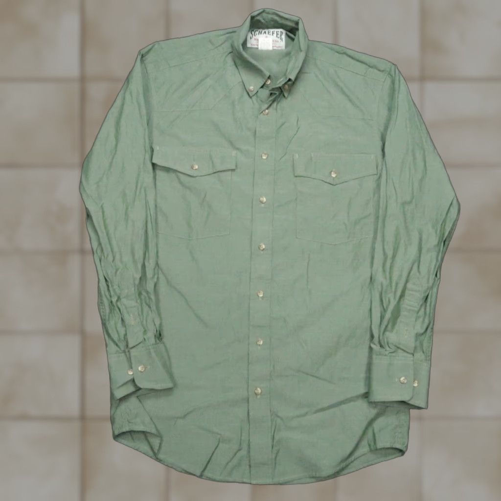 Vintage Schaefer Outfitter Shirt Men Medium Green Long Sleeve Button-Down Workwear 7070 Size US M / EU 48-50 / 2 - 1 Thumbnail