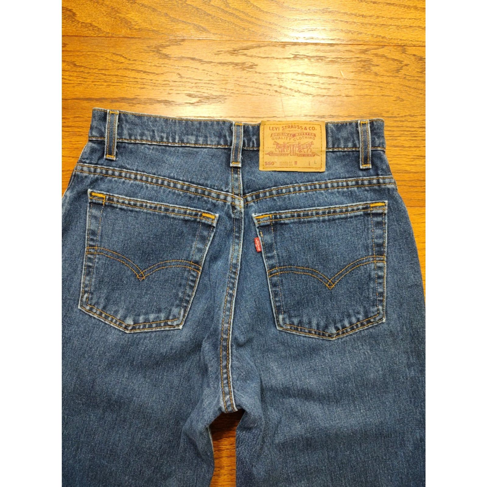 Levi's VINTAGE Levi's 550 Jeans Womens 29x33 3 High Waist Relaxed Tapered 100% Cotton Blue Denim 5-Pocket 90s USA Retro Modern Fit Womens Size 29" - 3 Thumbnail