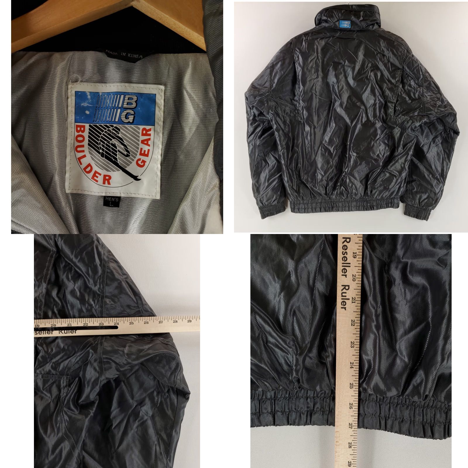 Vintage VINTAGE Boulder Gear Jacket Bomber Jacket Gray Green Metallic Thermia VTG 80s 90s Mens L Size US L / EU 52-54 / 3 - 8 Thumbnail