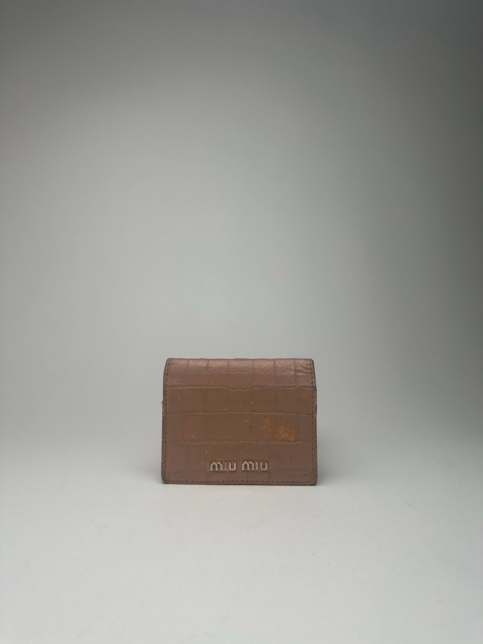 Miu Miu Vintage Leather Card Holder beige pink Size ONE SIZE - 1 Thumbnail