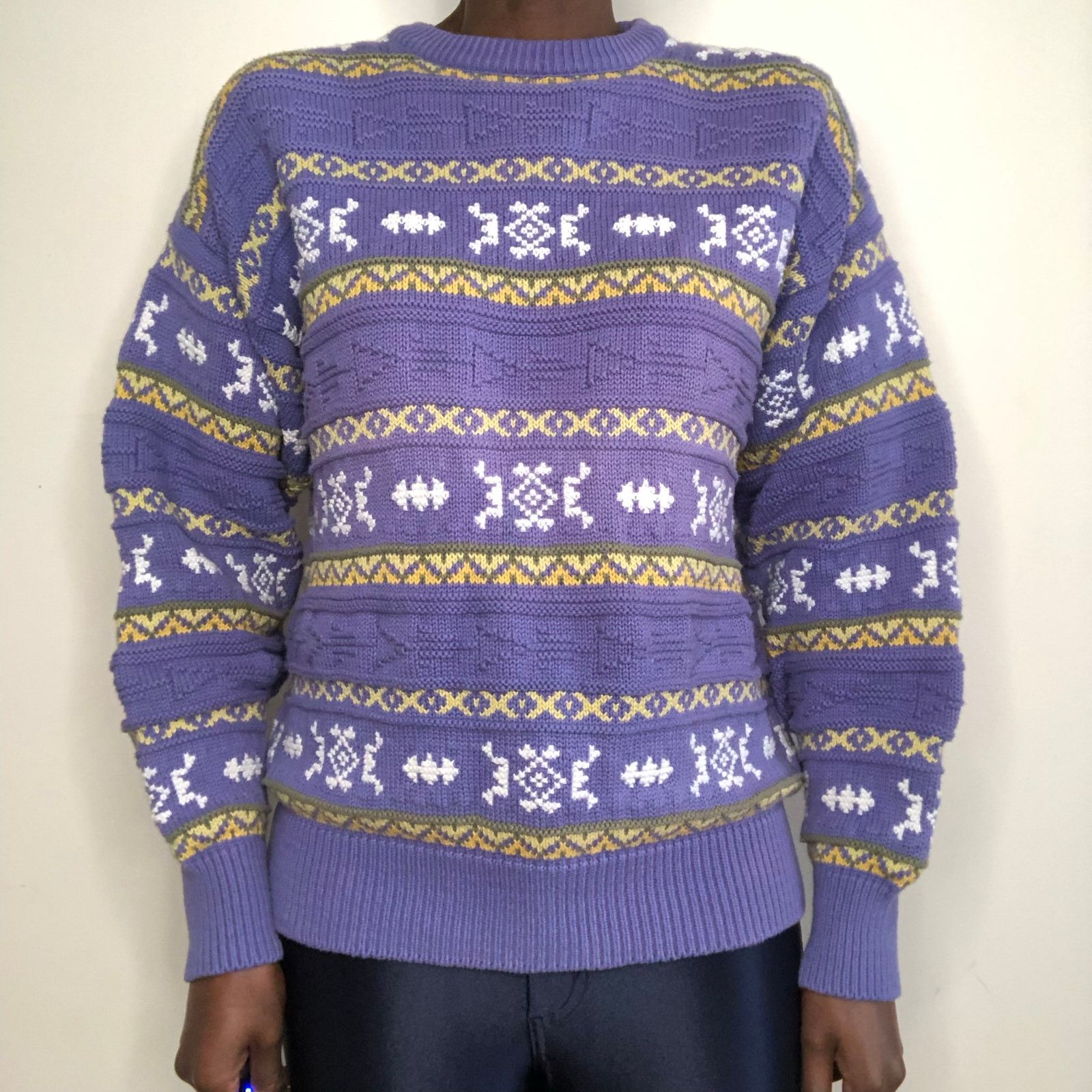 Liz Claiborne Vintage 1980s ClaiborneTextured Knit Cotton Sweater Size M Size US M / EU 48-50 / 2 - 2 Thumbnail