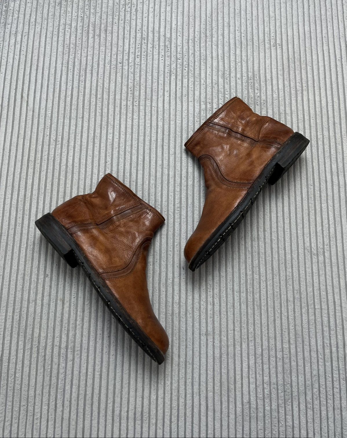 Guidi Leather Ankle Zip Guidi Style Biker Brown Boots 90s Size US 7.5 / EU 40-41 - 1 Thumbnail