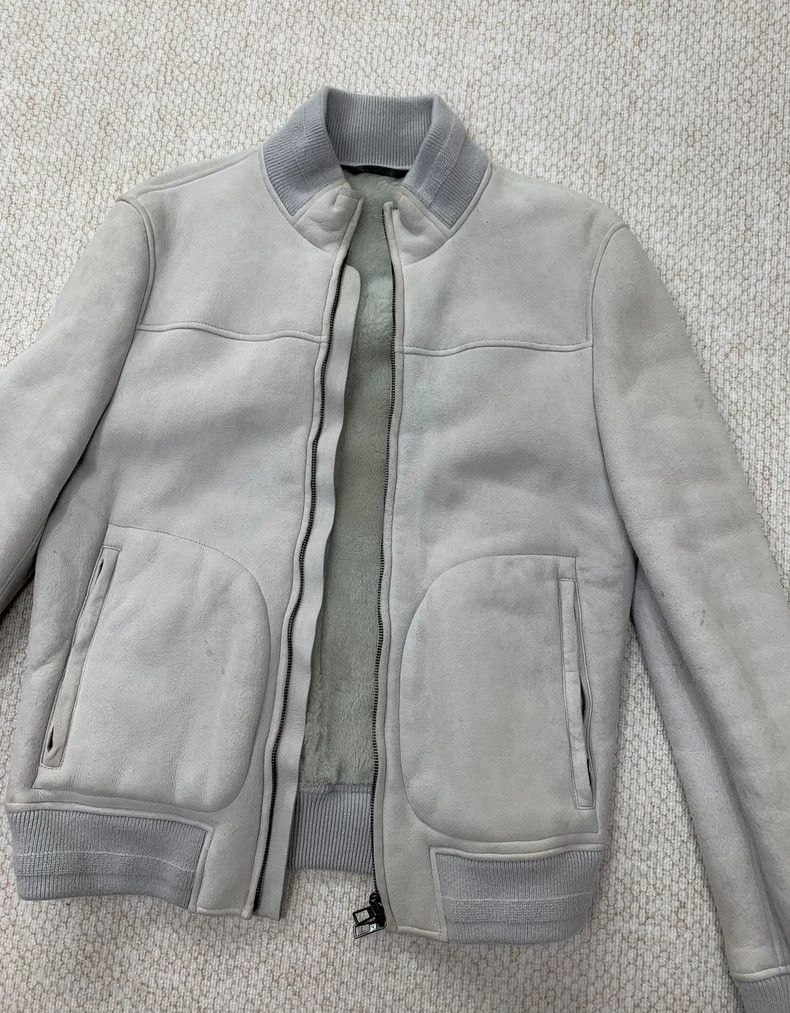 Loro Piana LORO PIANA Gray small stand collar men's fur and leather c Size US M / EU 48-50 / 2 - 8 Thumbnail