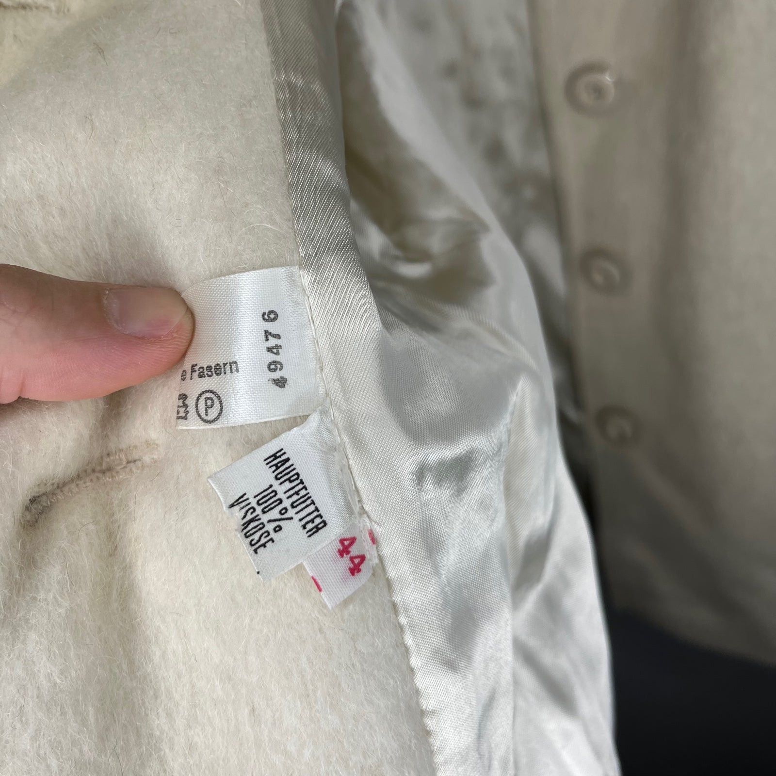 Vintage Vintage 60’s German Cream Wool Acrylic Peacoat Size L / US 10 / IT 46 - 7 Thumbnail